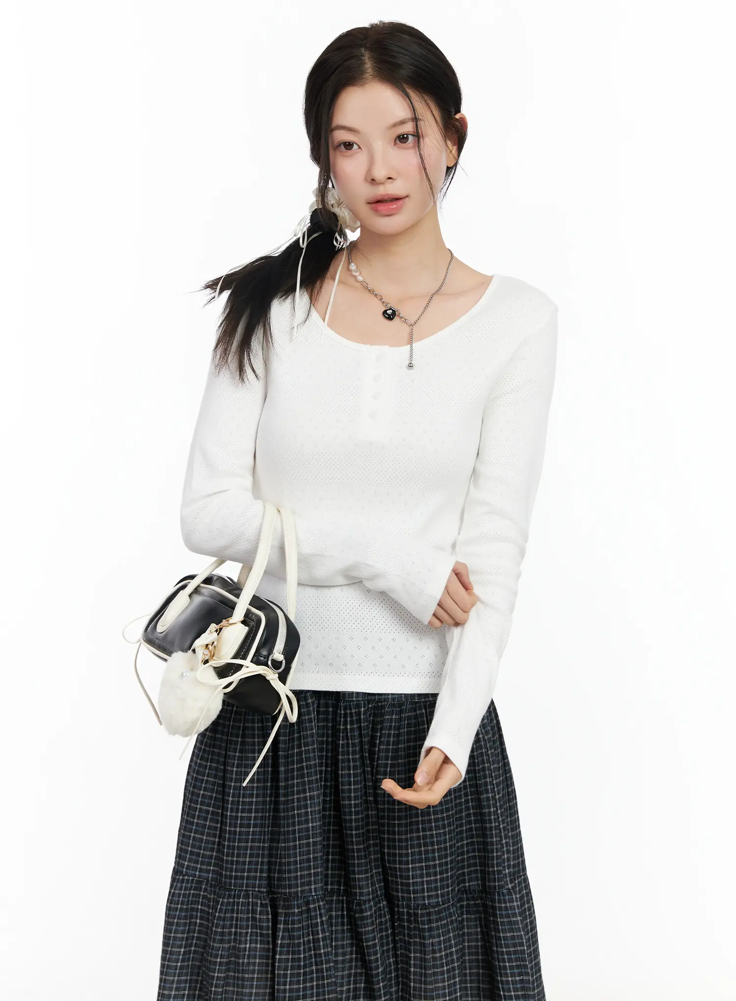 Cute Wide Neck Long Sleeve Top IM524
