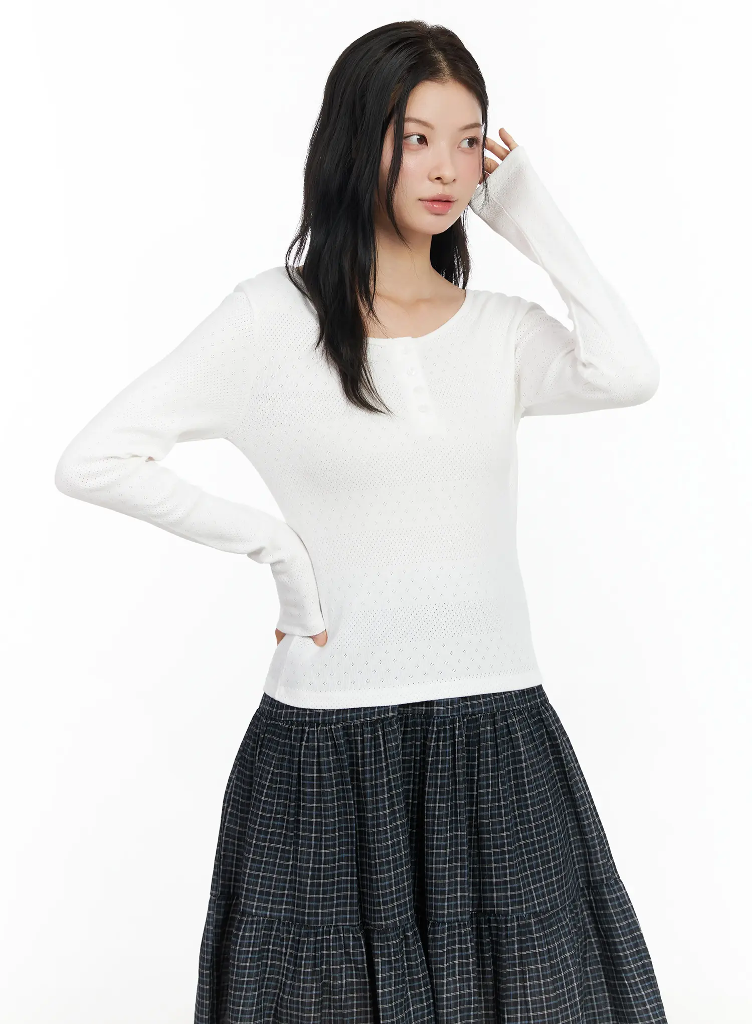 Cute Wide Neck Long Sleeve Top IM524 - Image 11