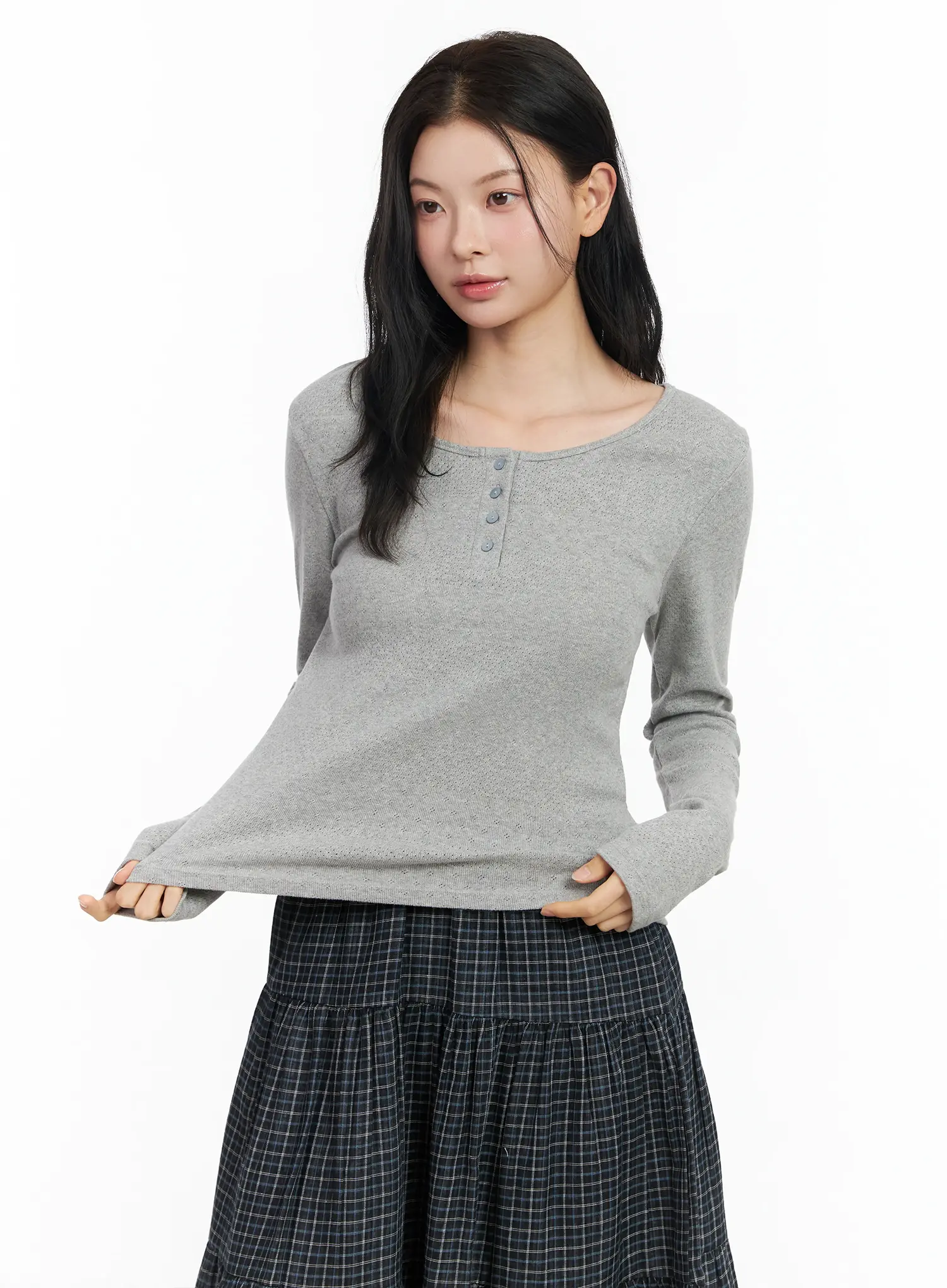 Cute Wide Neck Long Sleeve Top IM524 - Image 12