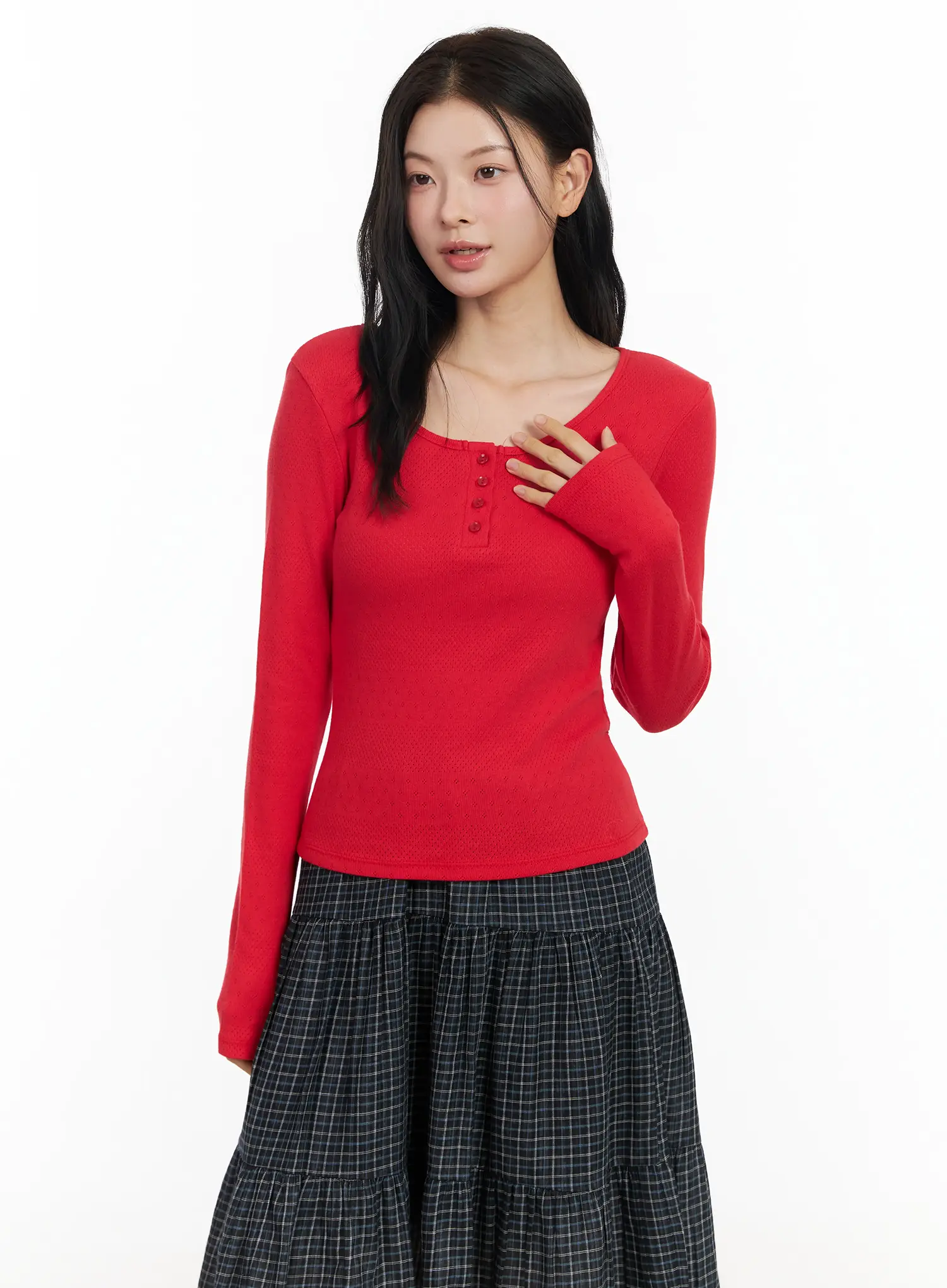 Cute Wide Neck Long Sleeve Top IM524 - Image 13