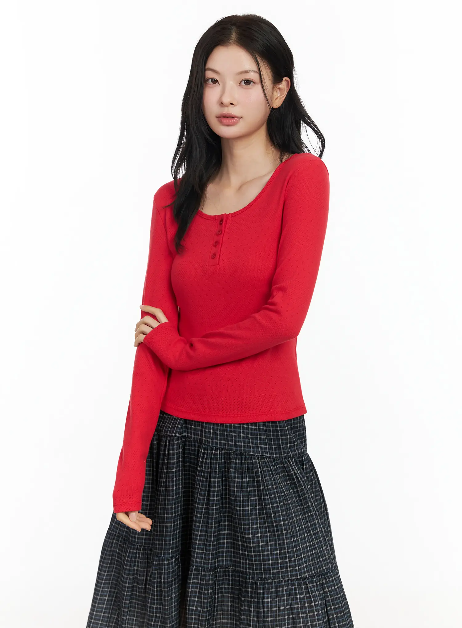 Cute Wide Neck Long Sleeve Top IM524 - Image 2