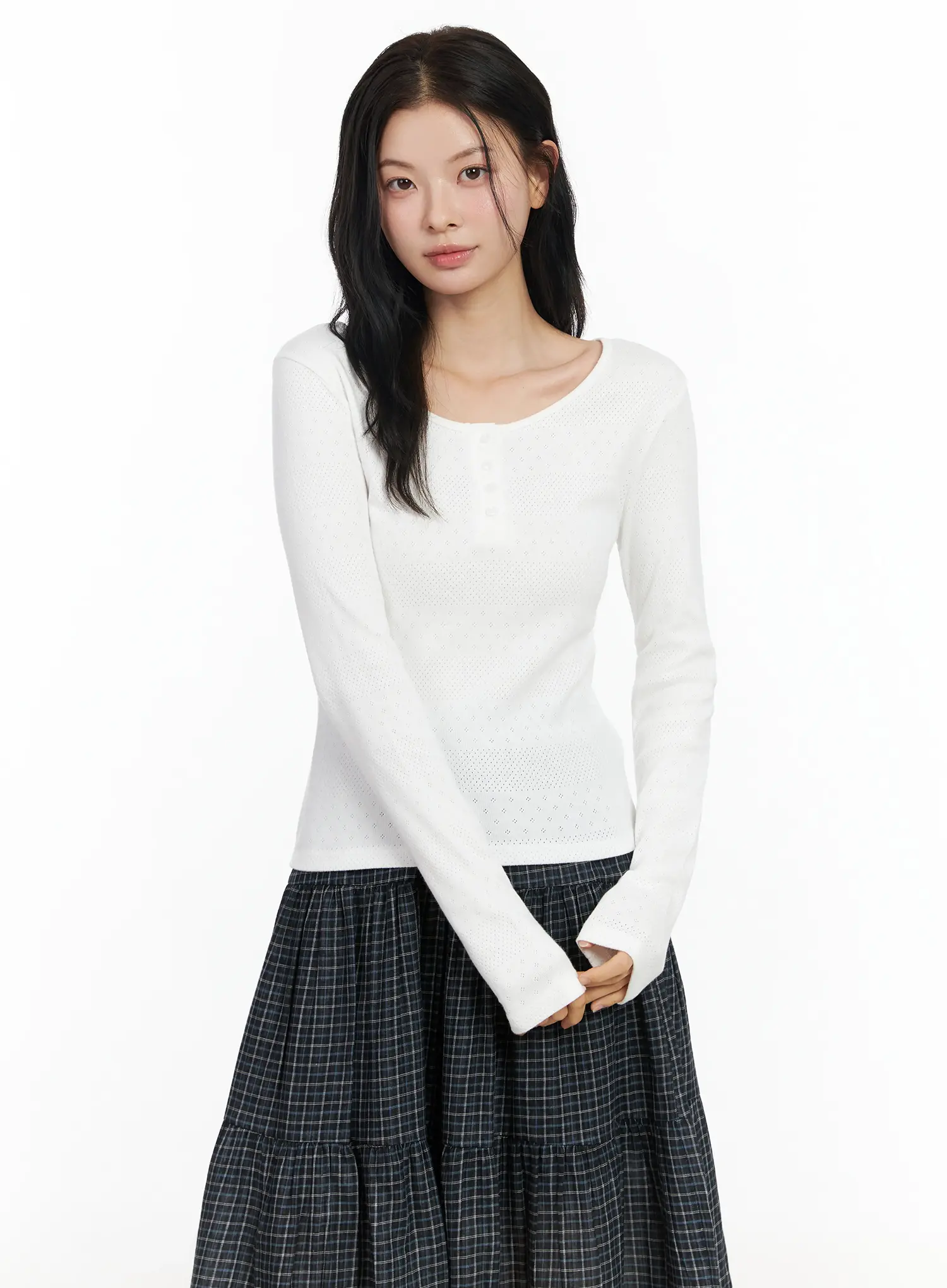 Cute Wide Neck Long Sleeve Top IM524 - Image 4