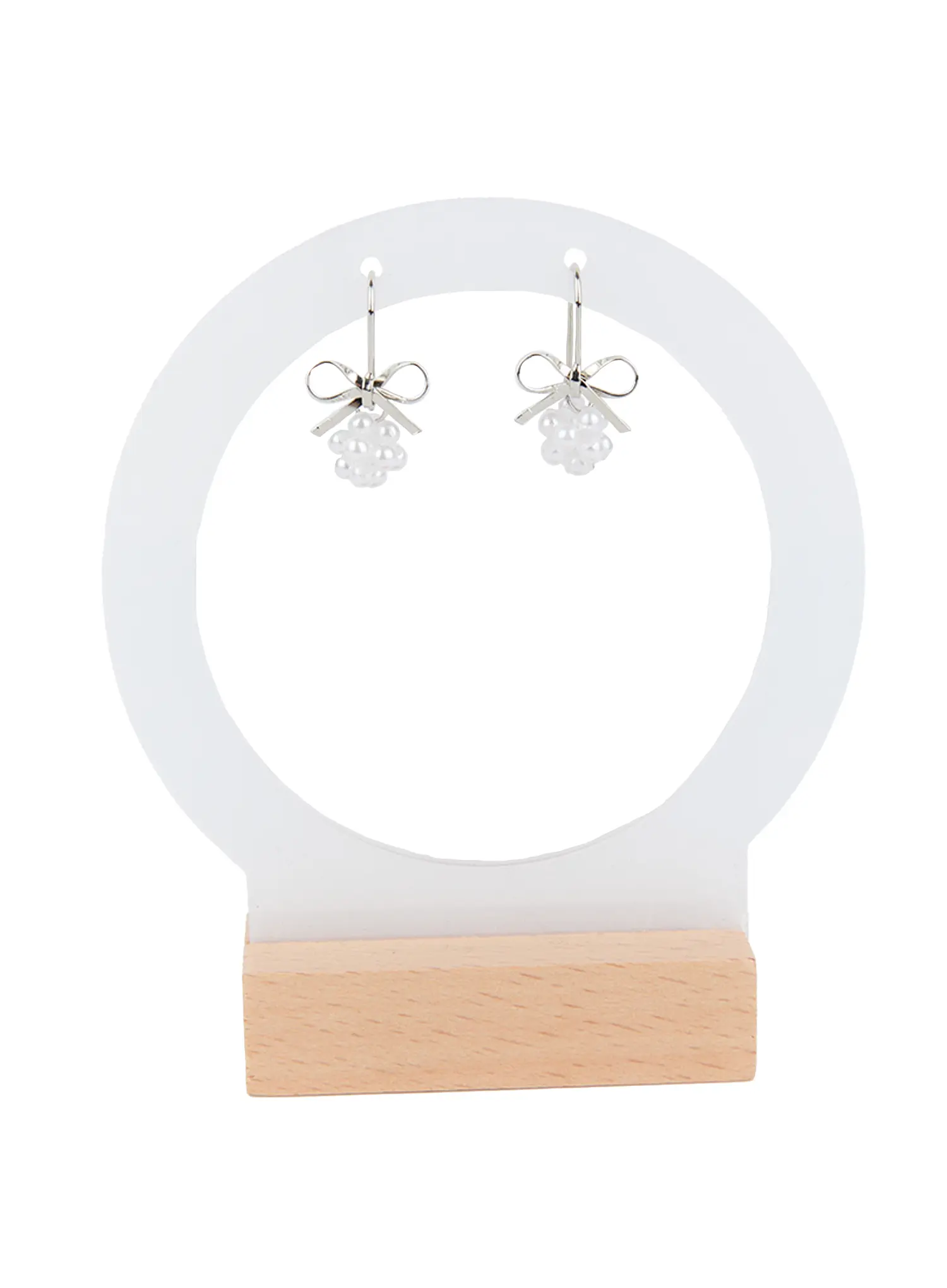 Dainty Ribbon Iridescent Bead Earrings CC0608 - Image 6