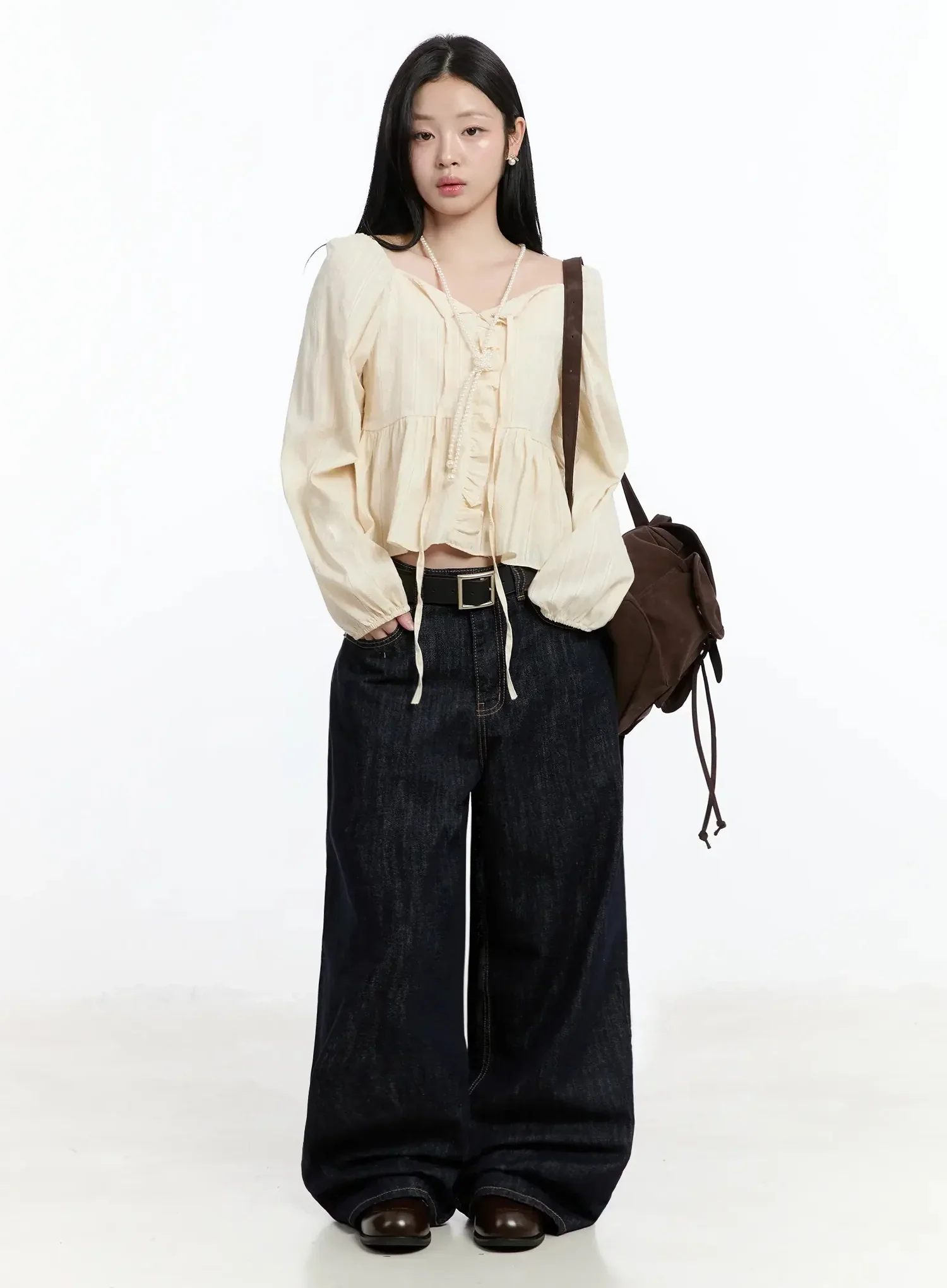 Dallas Dark Washed Wide Leg Jeans IM519 - Image 2