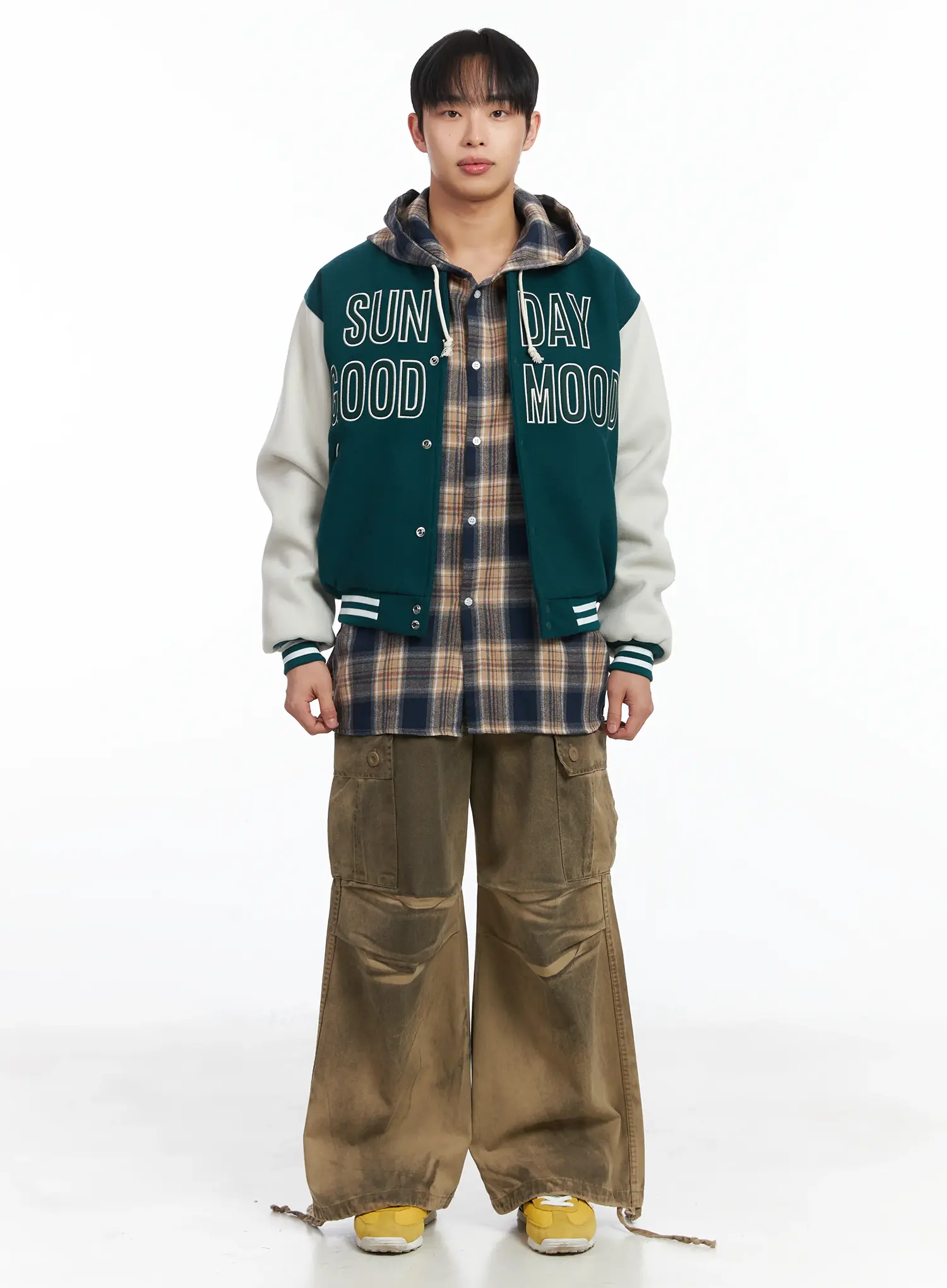 Dark Green Lettered Varsity Jacket ID515 - Image 3