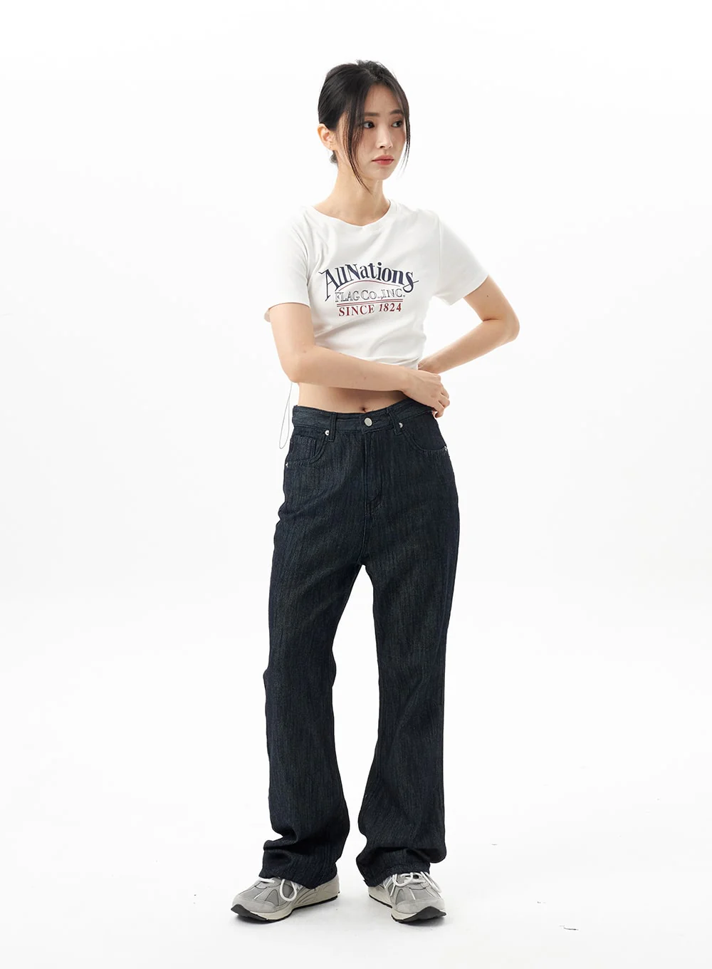Dark Wash Mid-Rise Jeans OU314 - Image 2