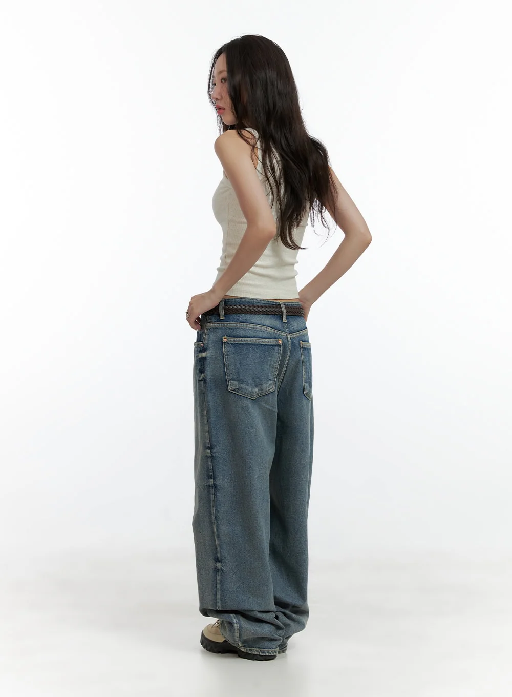 Dark Washed Baggy Jeans CL410 - Image 4