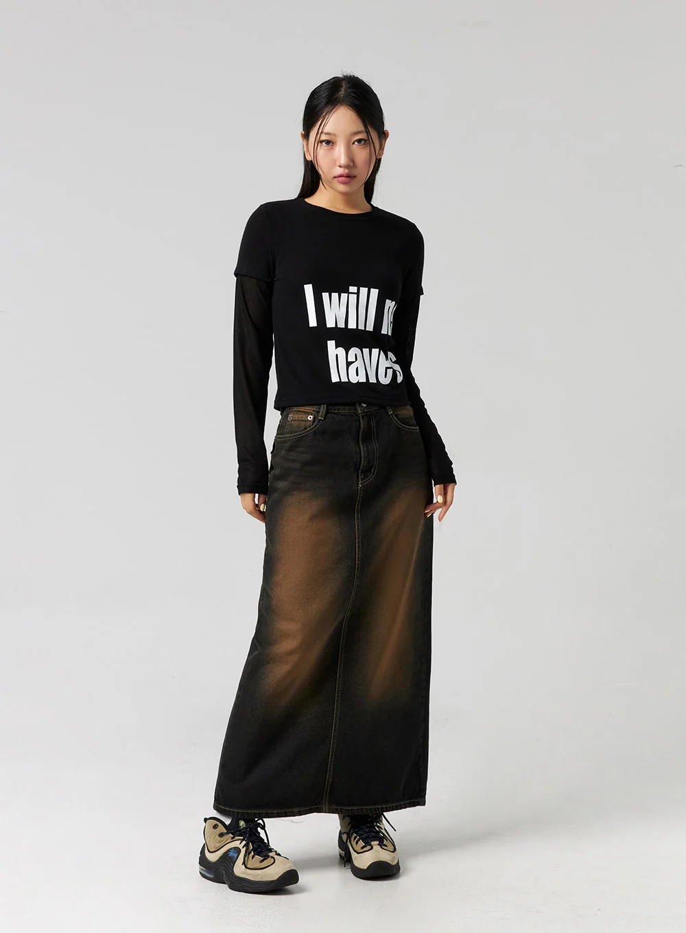 Dark-Washed Denim Maxi Skirt CG327 - Image 3