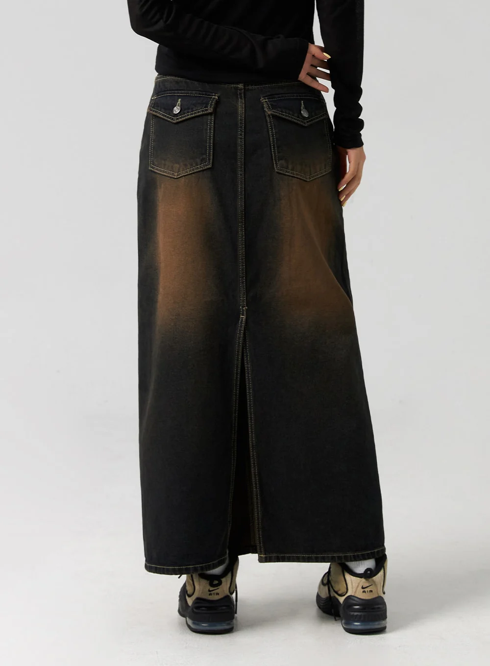 Dark-Washed Denim Maxi Skirt CG327 - Image 6