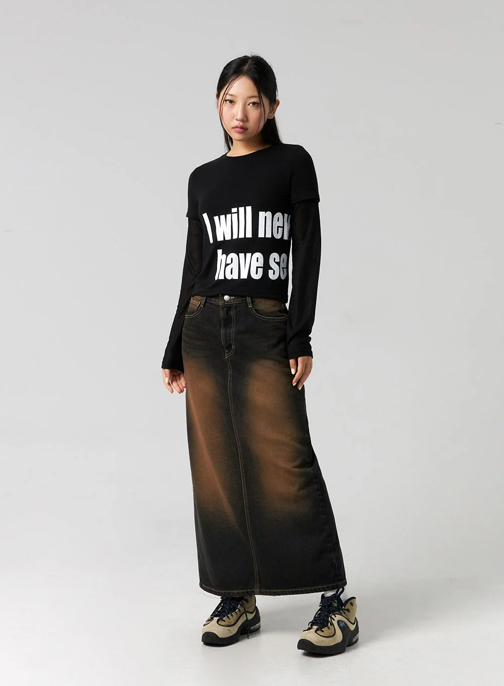 Dark-Washed Denim Maxi Skirt CG327 - Image 8