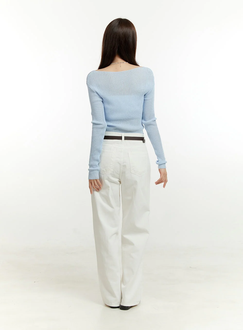 Deep U Neck Summer Sweater OU428 - Image 3