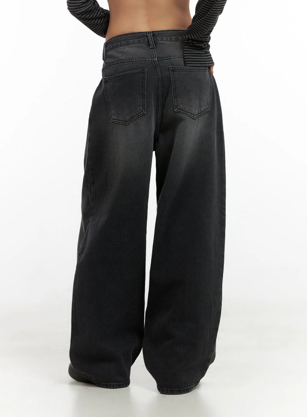 Delilah Pin-Tuck Washed Denim Baggy Jeans CO424 - Image 6