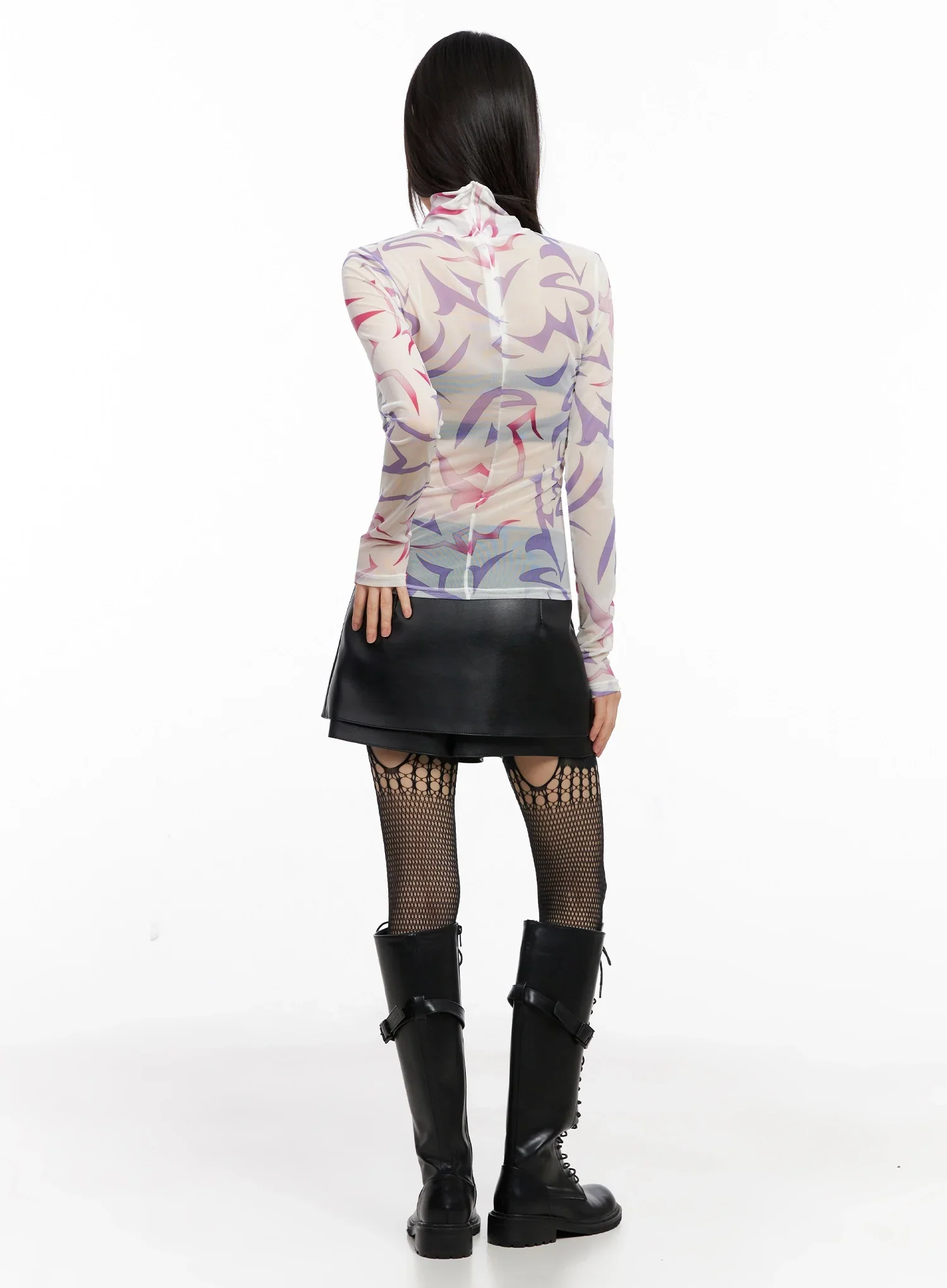 Demon Print Mesh Turtleneck IN503 - Image 9