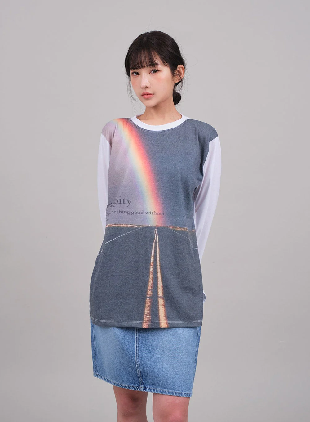 Denim Knee Length Skirt C2701 - Image 14