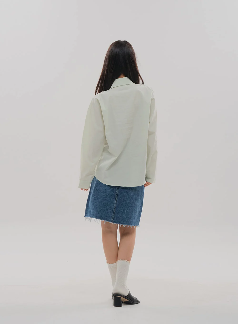 Denim Knee Length Skirt F5 - Image 12
