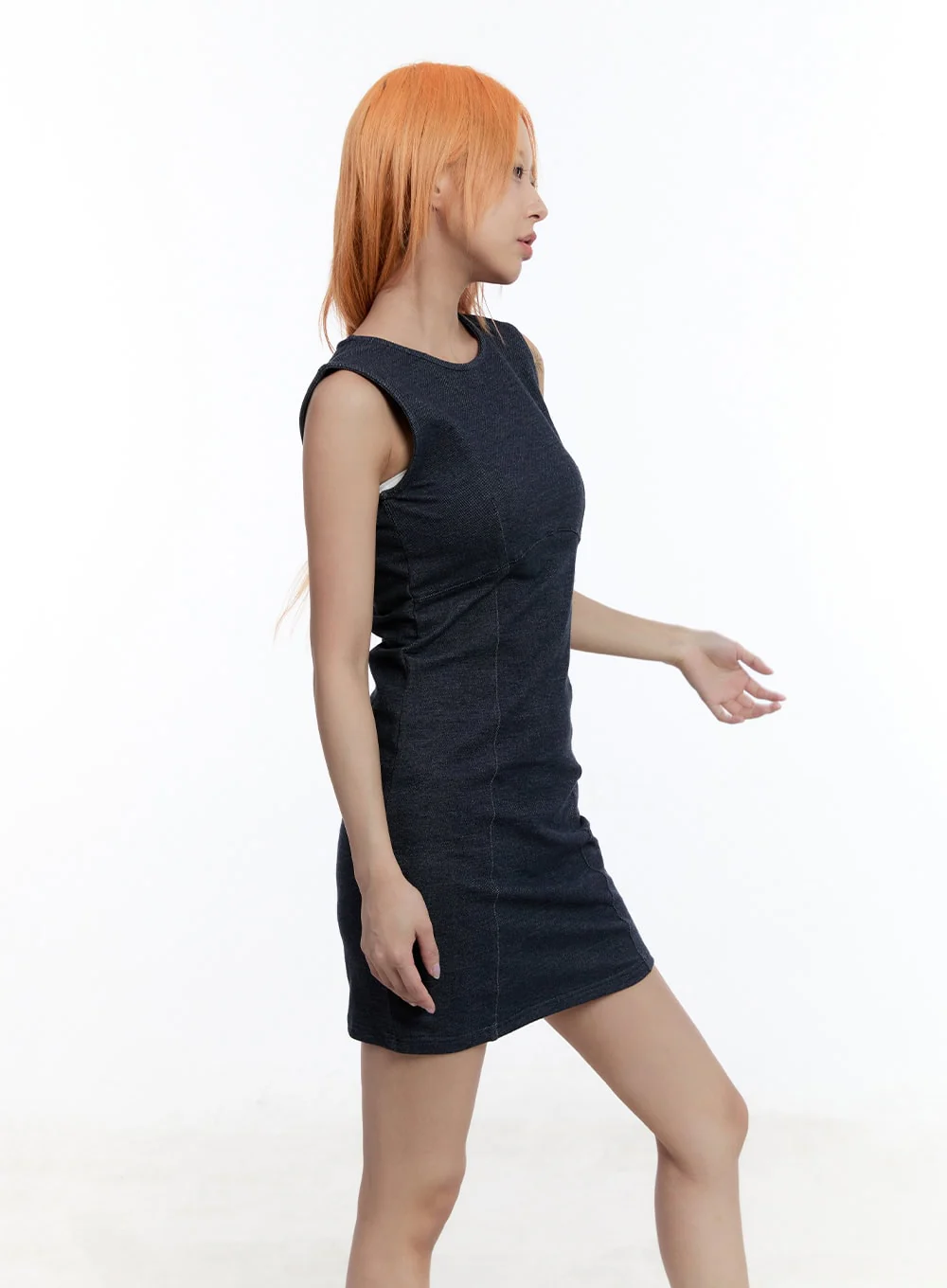Denim Sleeveless Mini Dress CY530 - Image 3