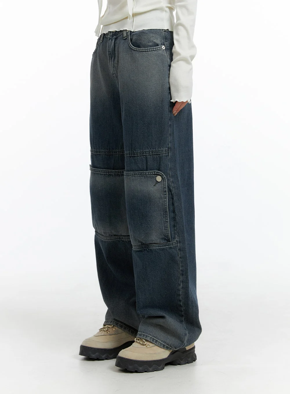 Denim Wide Leg Jeans CF408 - Image 4