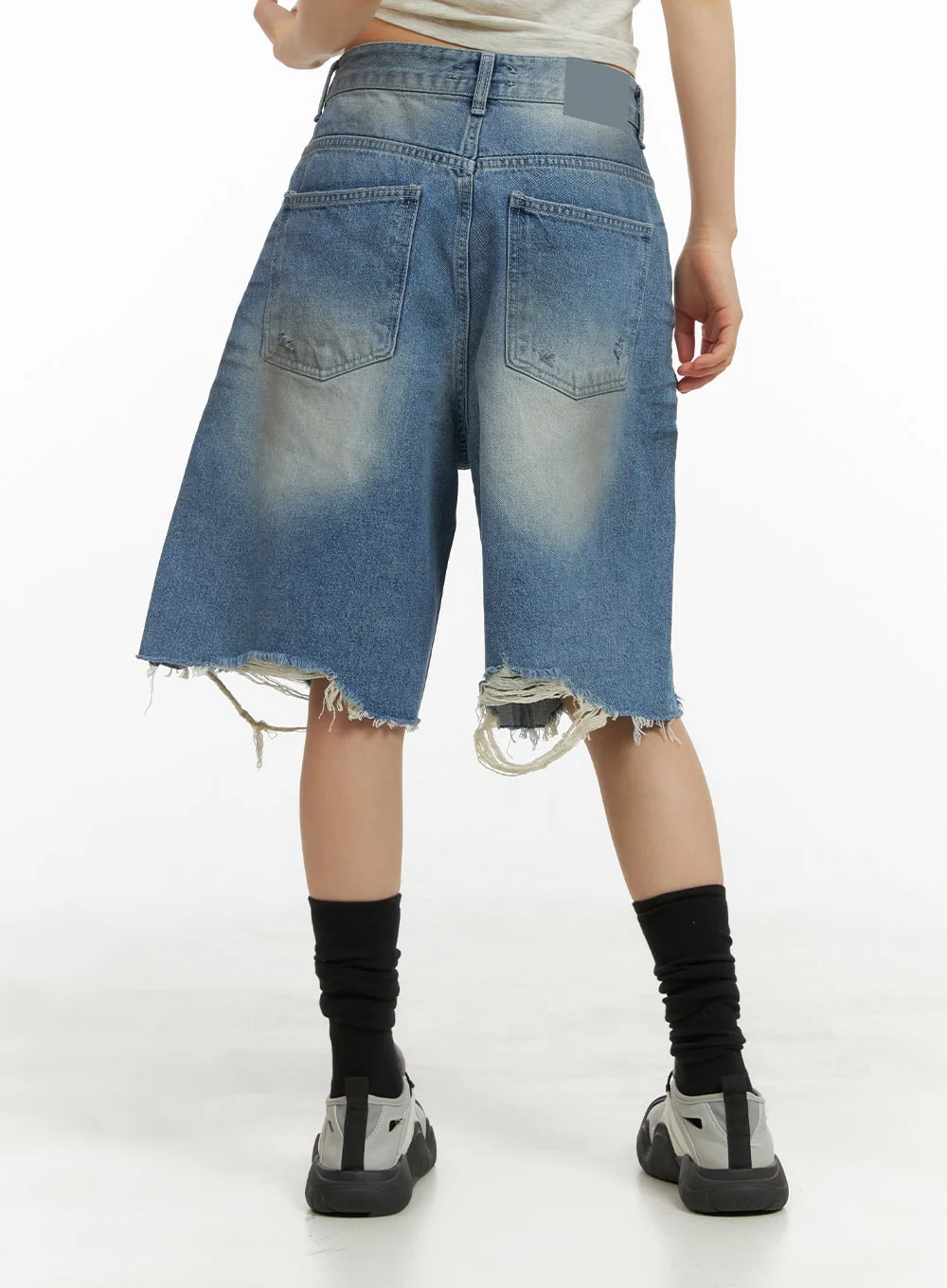 Destroyed Hem Bermuda Jorts CY414 - Image 6