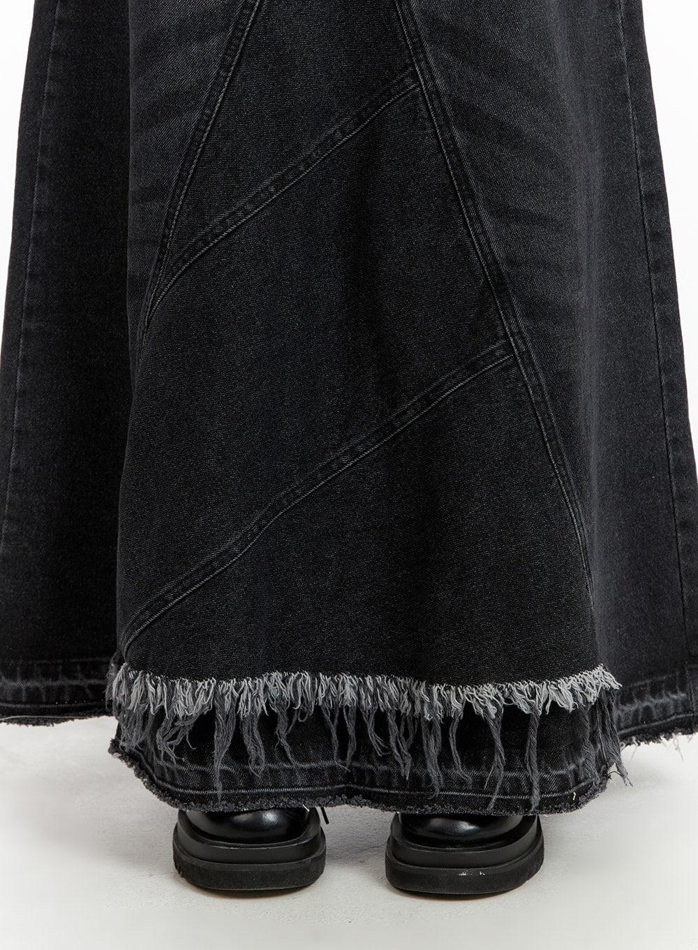 Destroyed Hem Maxi Denim Skirt CM413 - Image 5