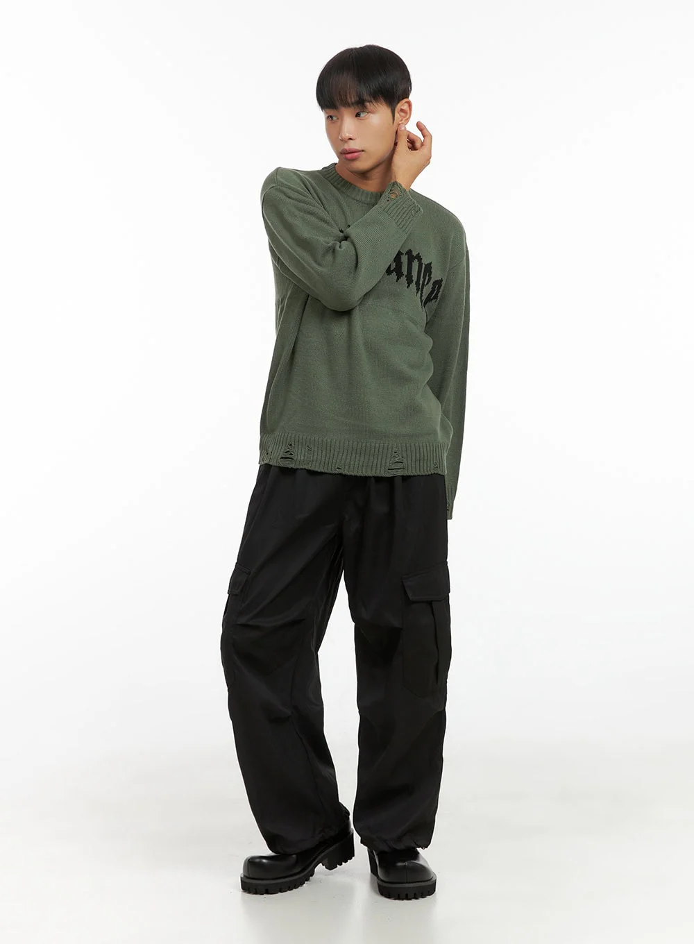 Destroyed Loose Fit Round Neck Top CO410 - Image 3