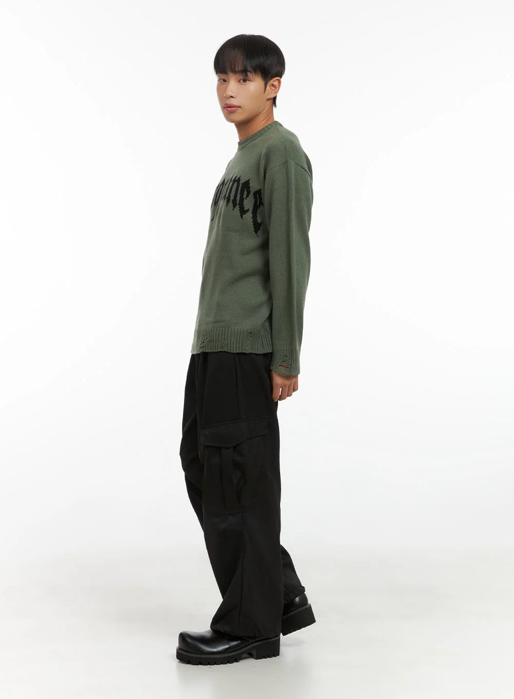 Destroyed Loose Fit Round Neck Top CO410 - Image 4