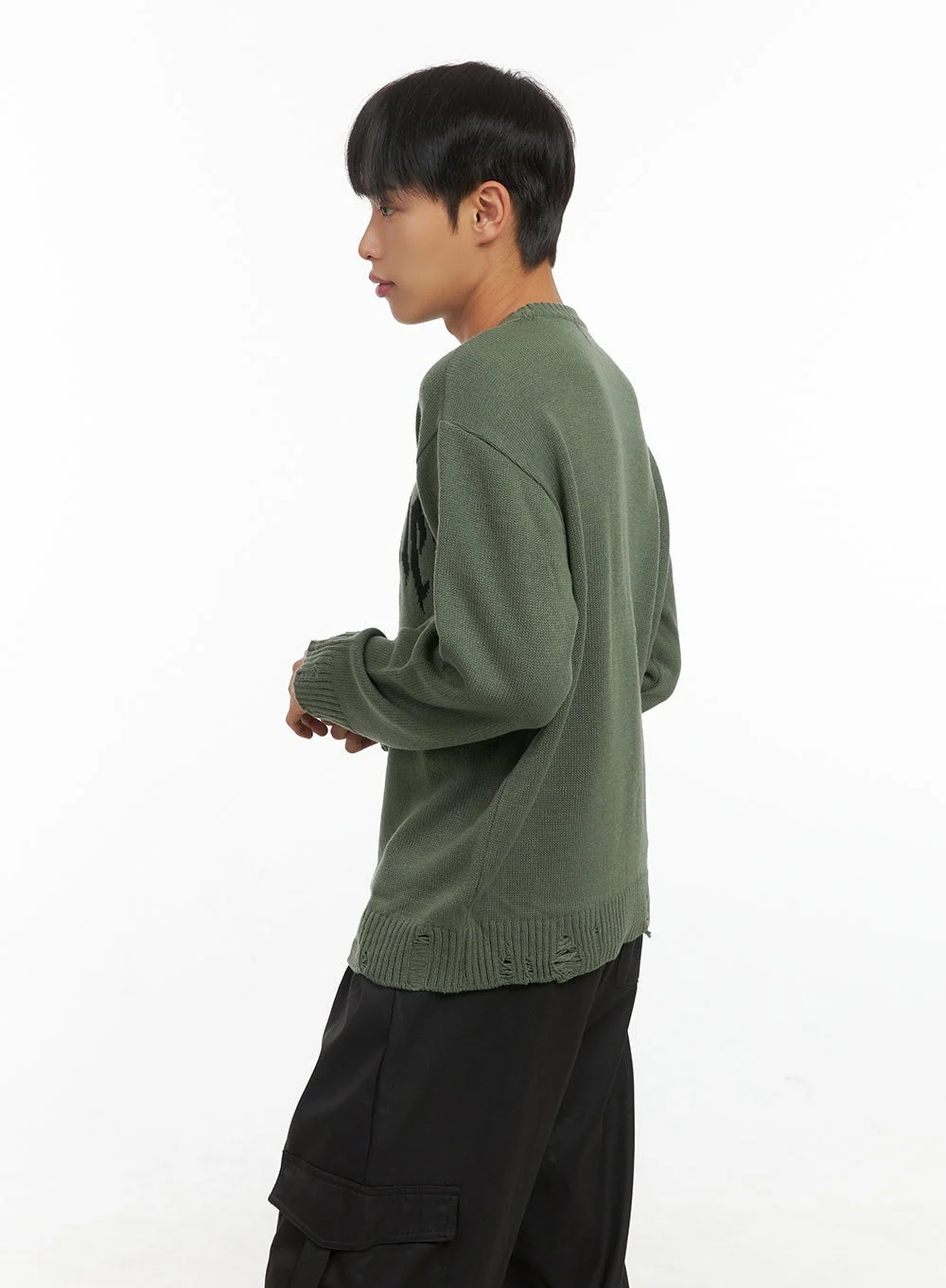 Destroyed Loose Fit Round Neck Top CO410 - Image 6