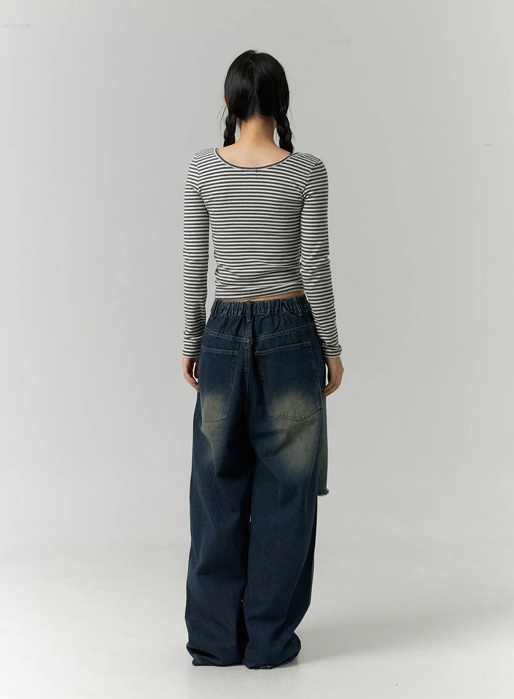 Destroyed Washed Wide Leg Jeans CN324 - Image 7