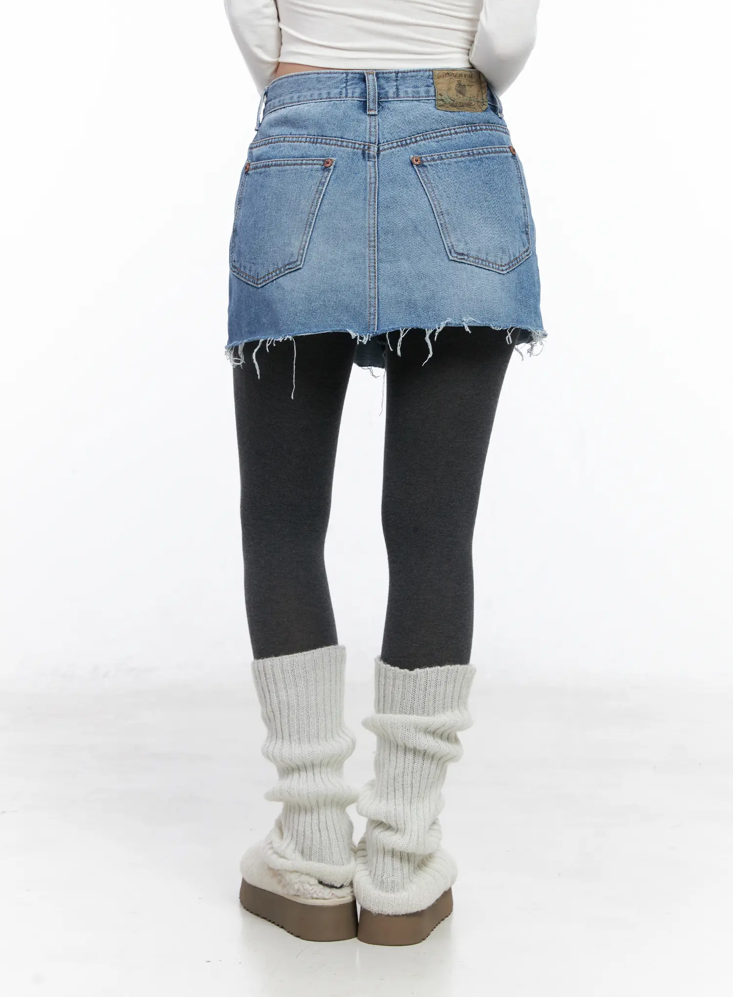 Distressed Denim Mini Skirt CN514 - Image 7