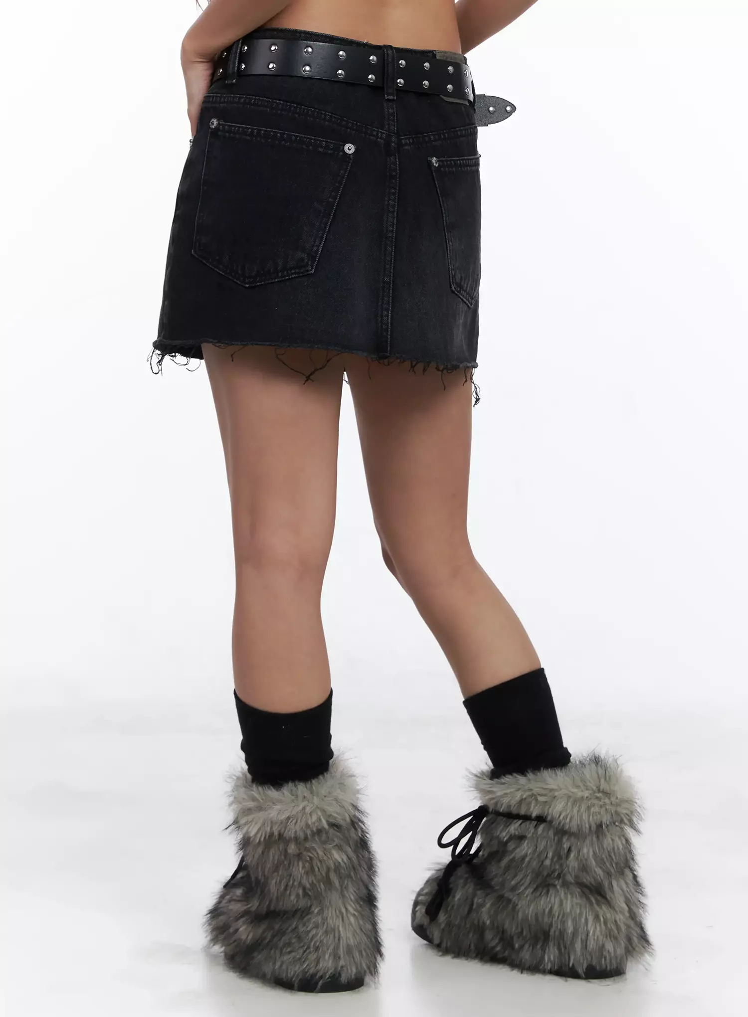 Distressed Denim Mini Skirt IN528 - Image 11