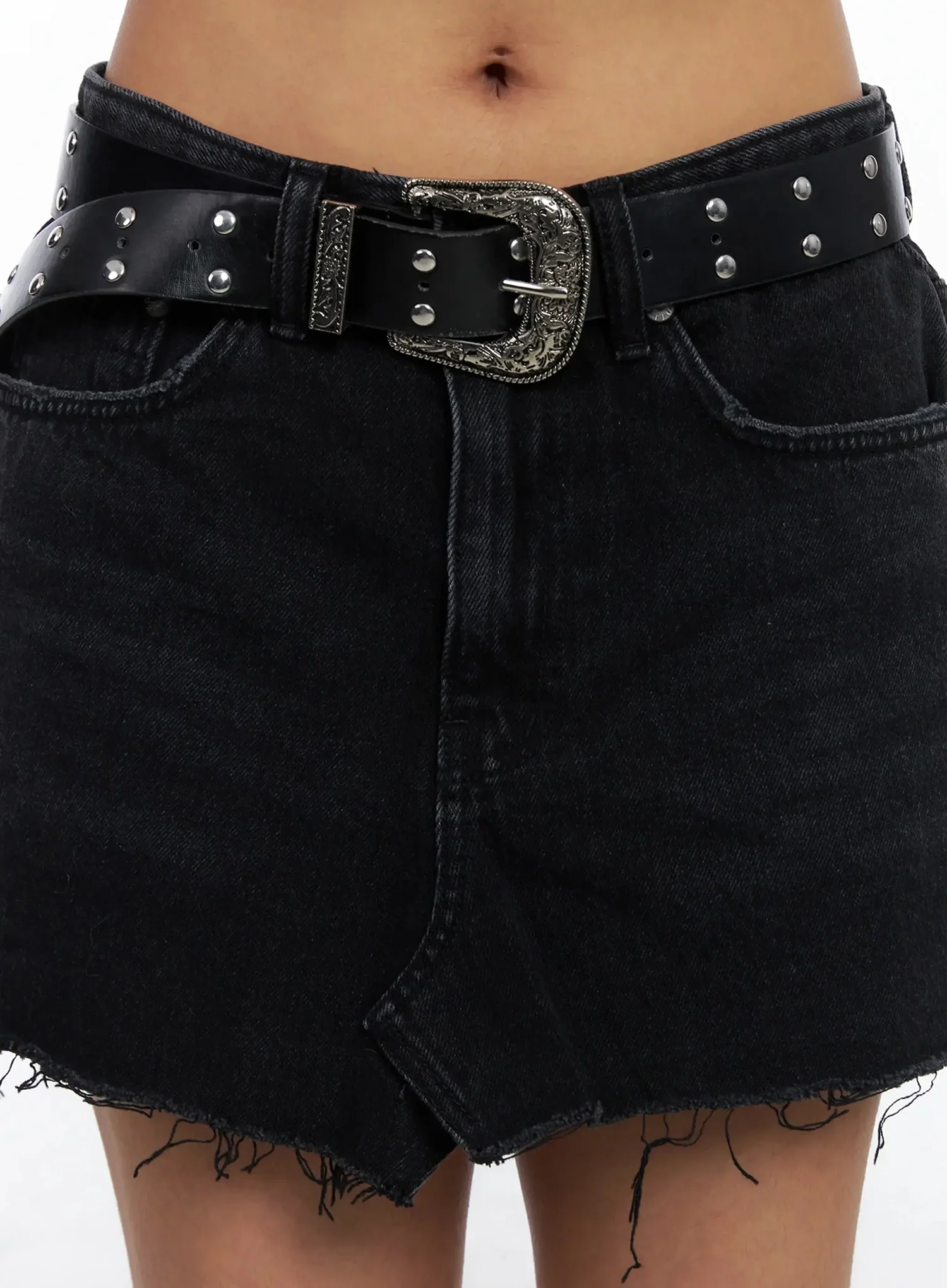 Distressed Denim Mini Skirt IN528 - Image 4