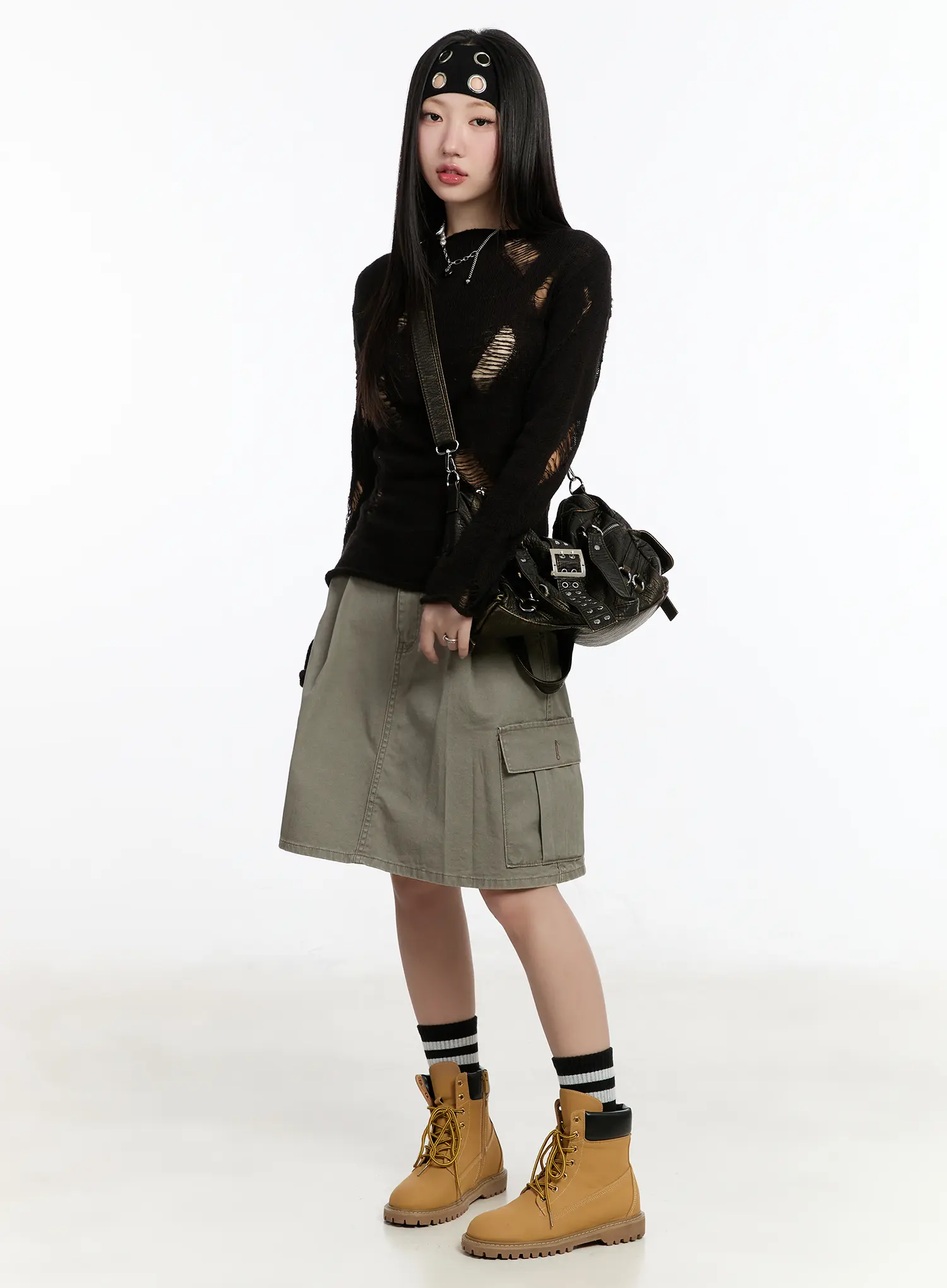 Distressed Knit Long Sleeve Top CM511 - Image 7