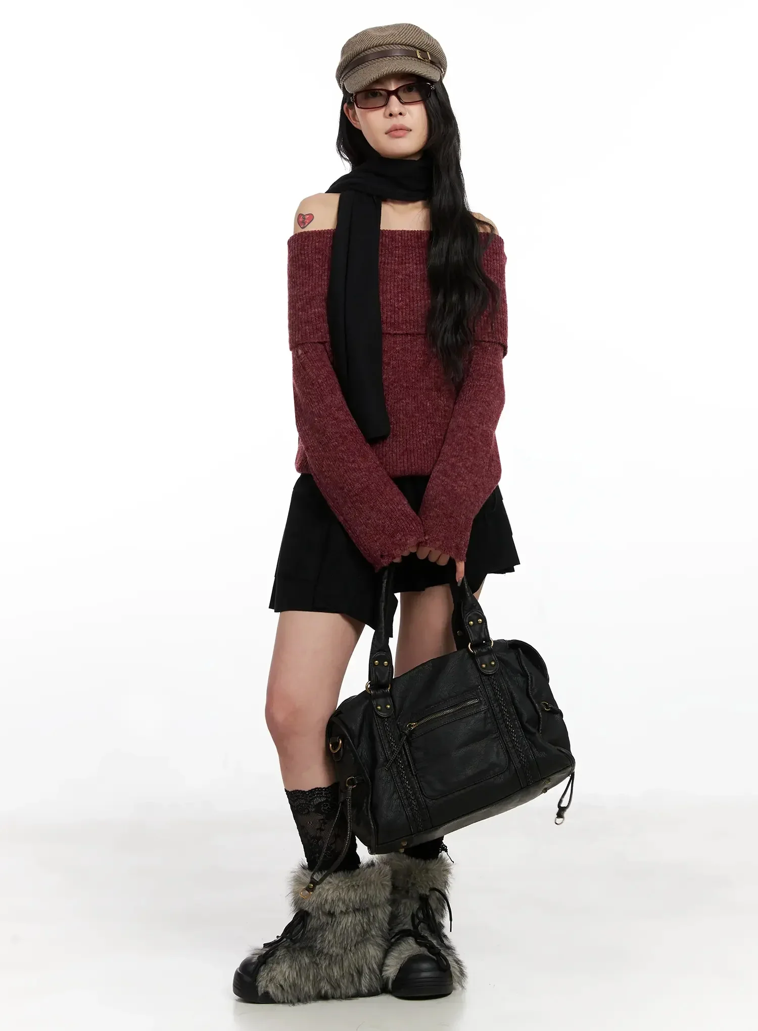 Distressed Off-Shoulder Sweater IN528 - Image 12