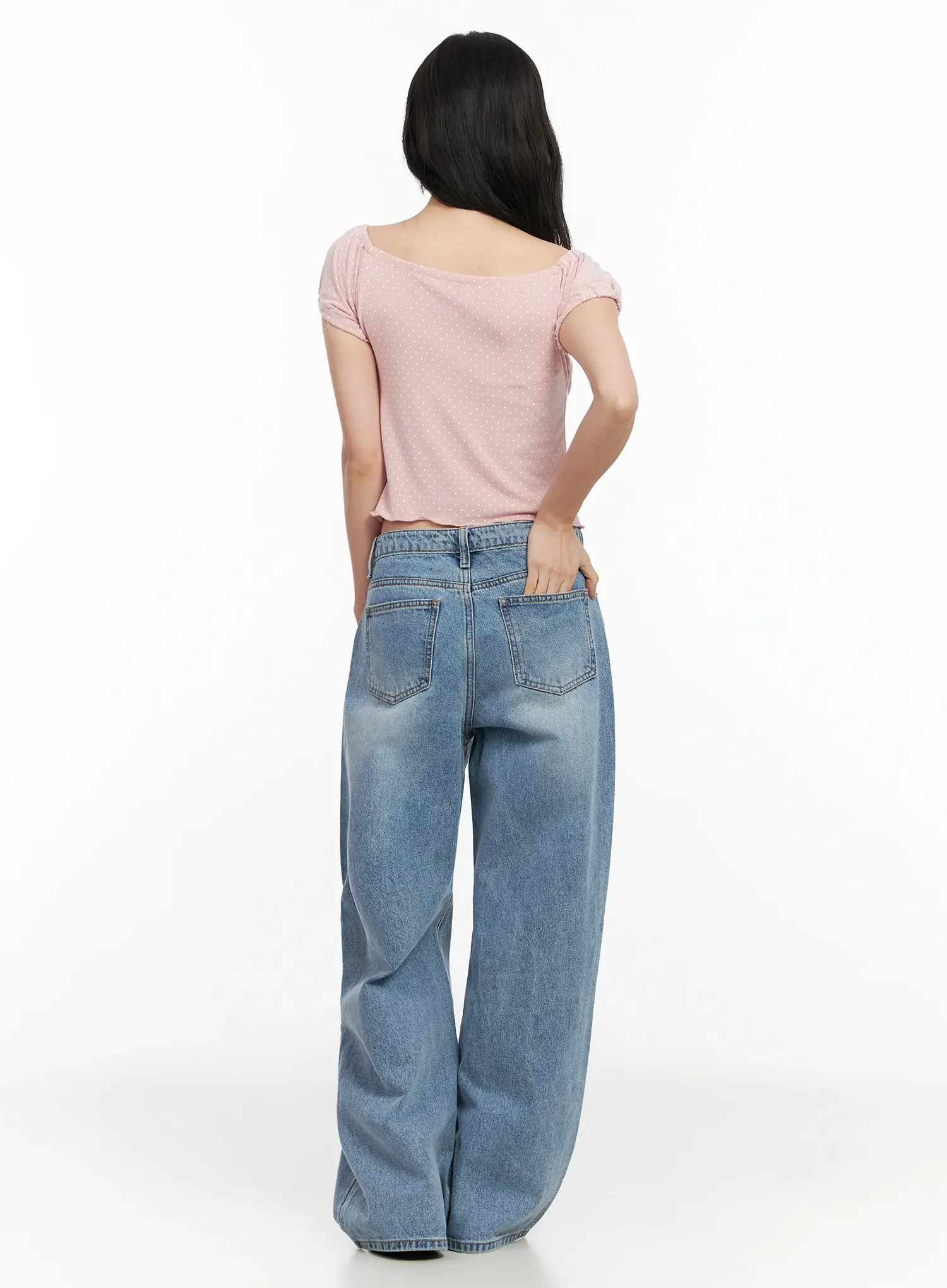 Dotted Puff Sleeve Top IM524 - Image 9