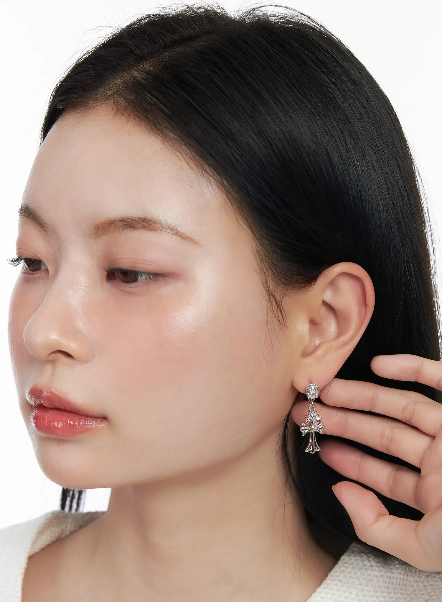 Double Cross Earrings CJ523 - Image 2