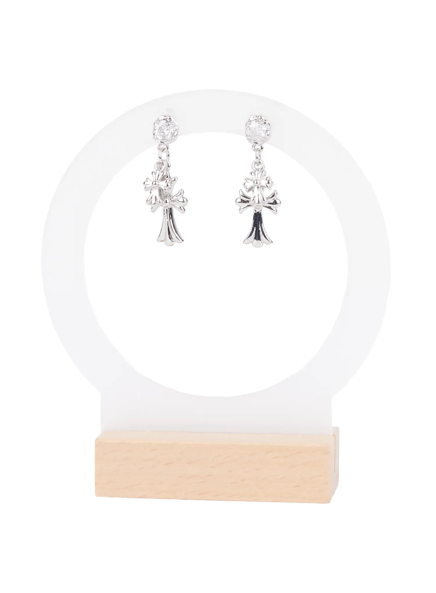 Double Cross Earrings CJ523 - Image 3