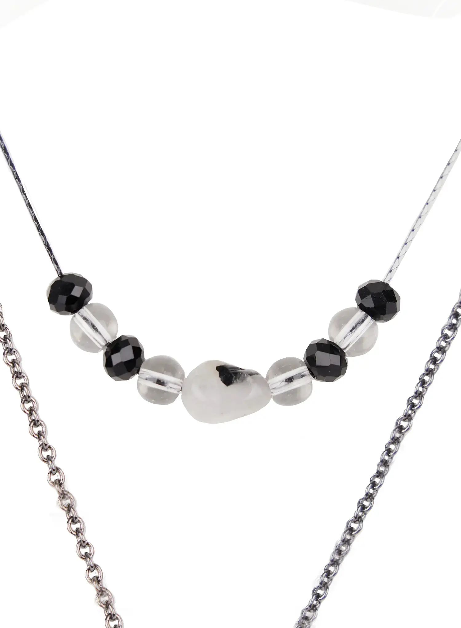 Double Layered Beaded Pendant Necklace IN510 - Image 6