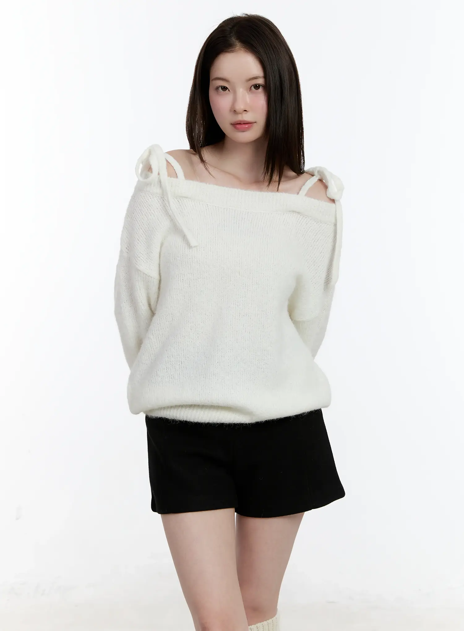 Double Strap Off-Shoulder Knit Top ID510 - Image 2