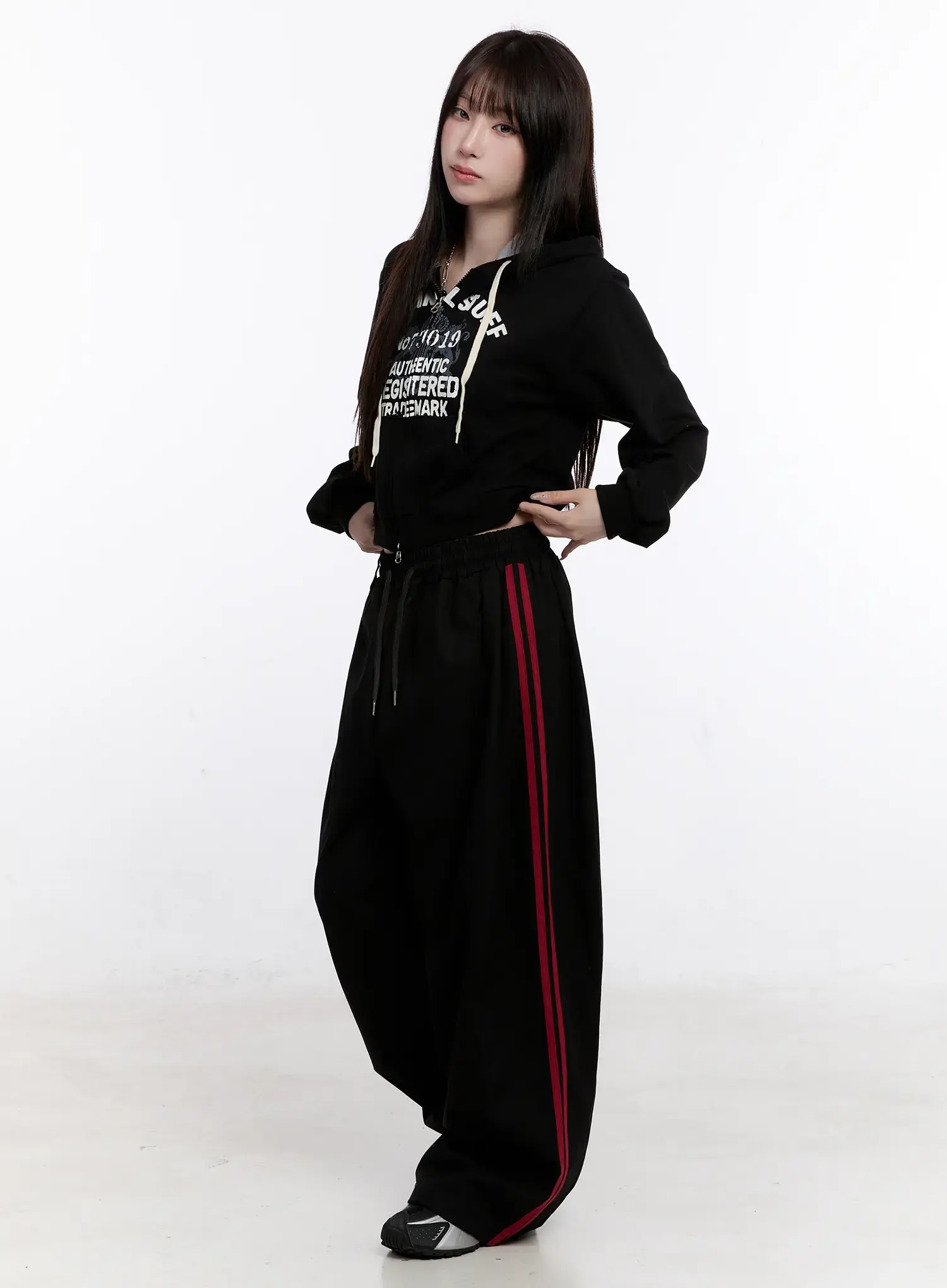 Double Stripe Wide Cotton Pants CO501 - Image 6