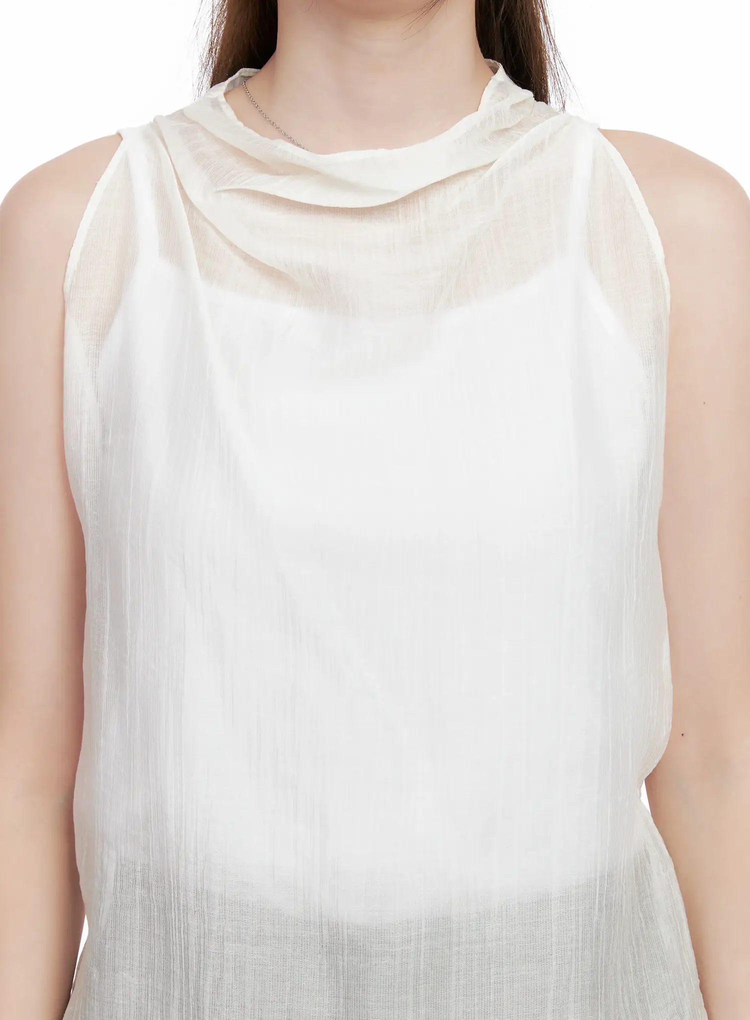 Draped Button Sleeveless Blouse CL523 - Image 4