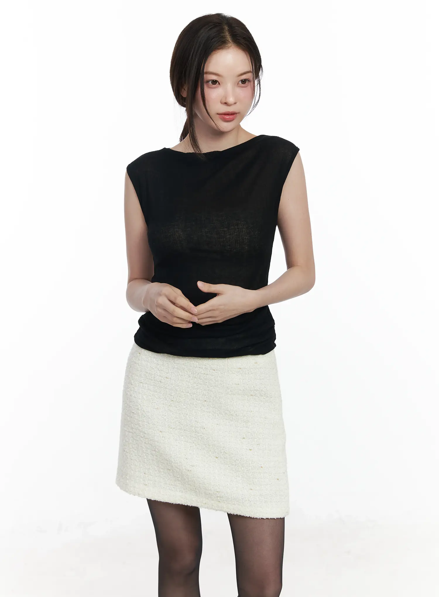 Draped Sleeveless Top IF520 - Image 11