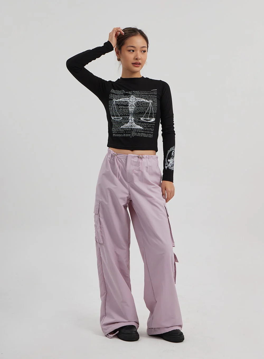 Drawstring Cargo Baggy Pants CF313 - Image 7