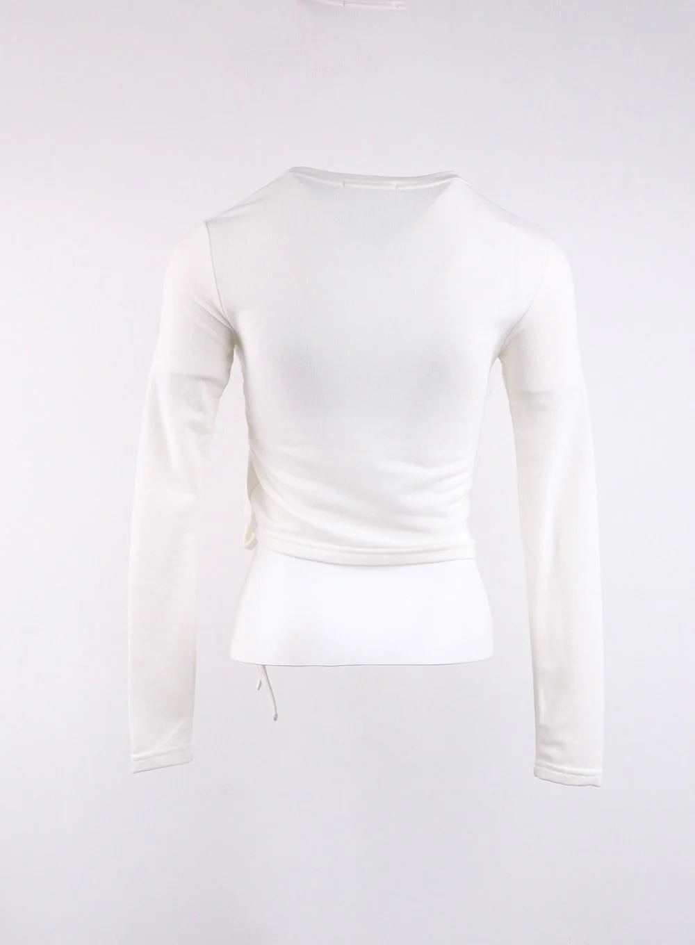 Drawstring Long Sleeve Round Neck Tee CJ419 - Image 9