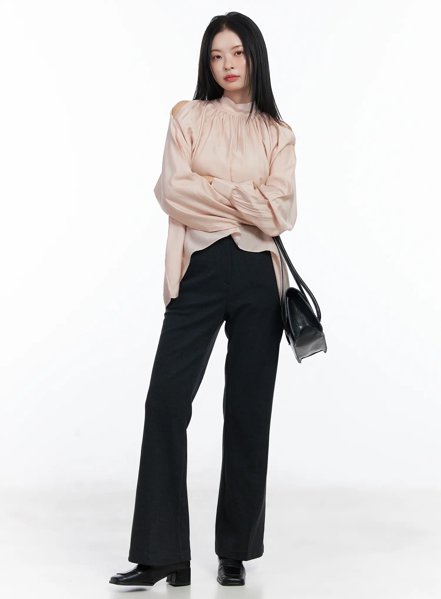 Elastic Waist Straight Slacks CJ519