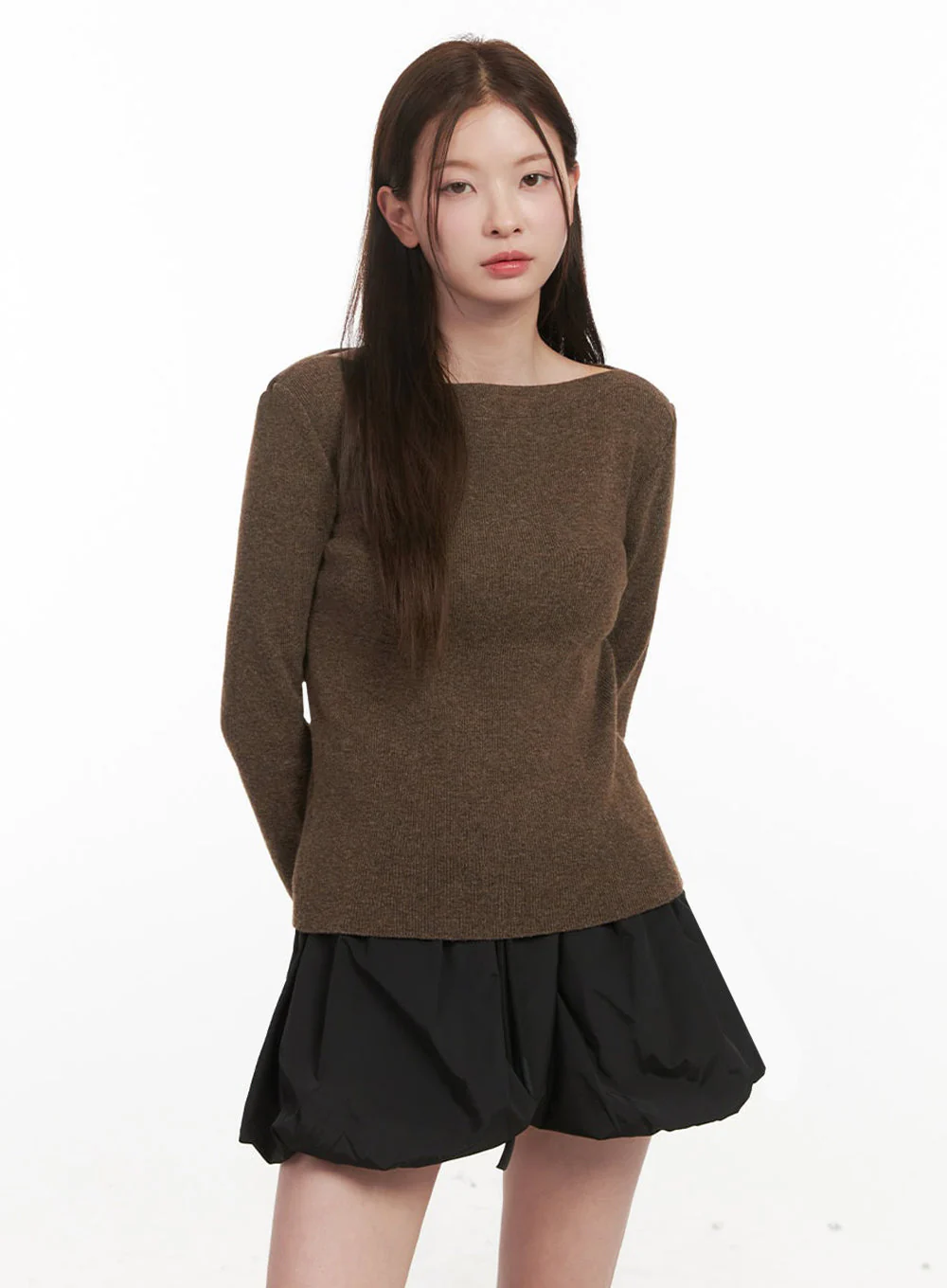 Elegant Boat-Neck Knit Sweater IJ530 - Image 7