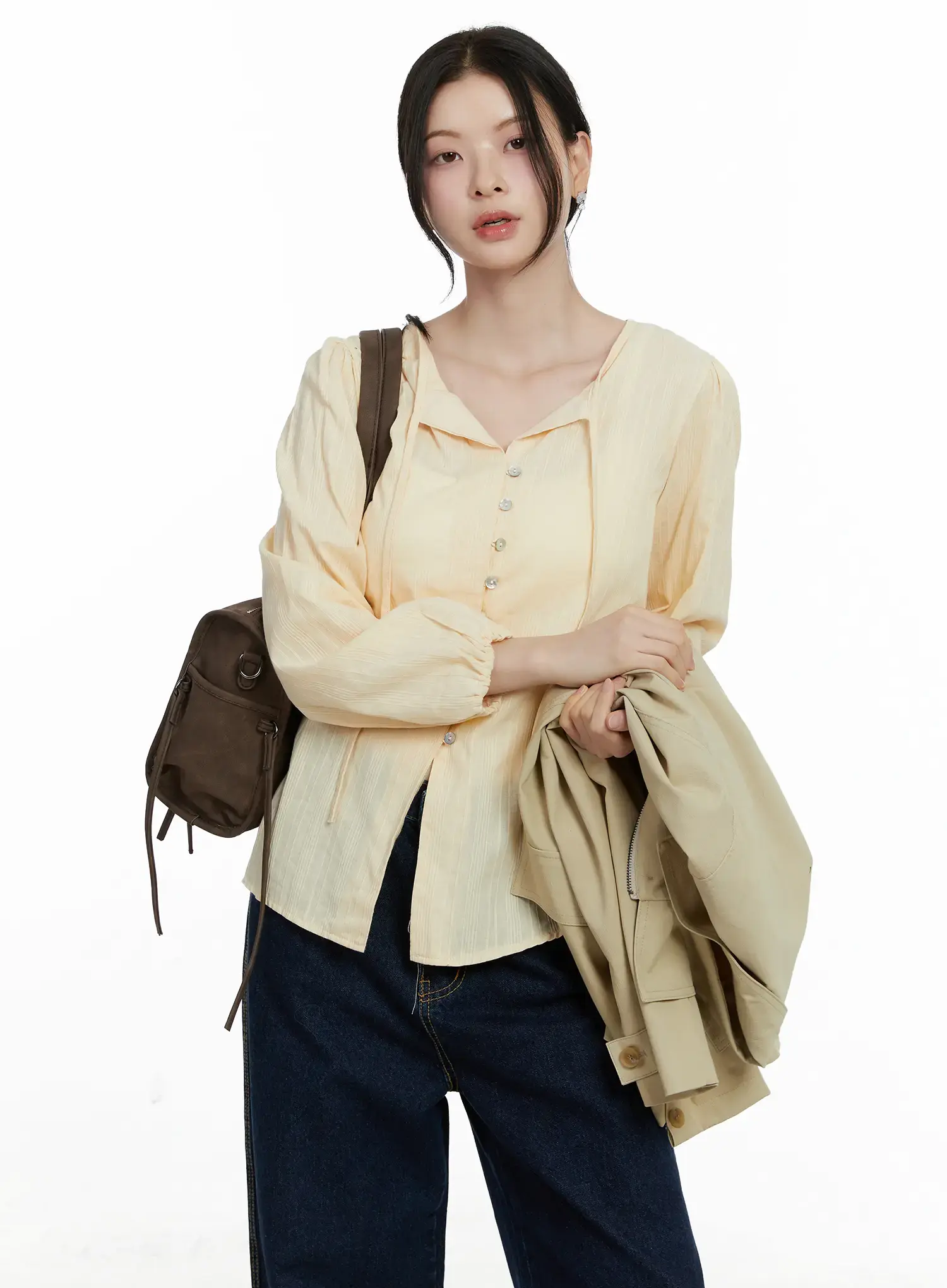 Elegant Chiffon Long Sleeve Blouse F502