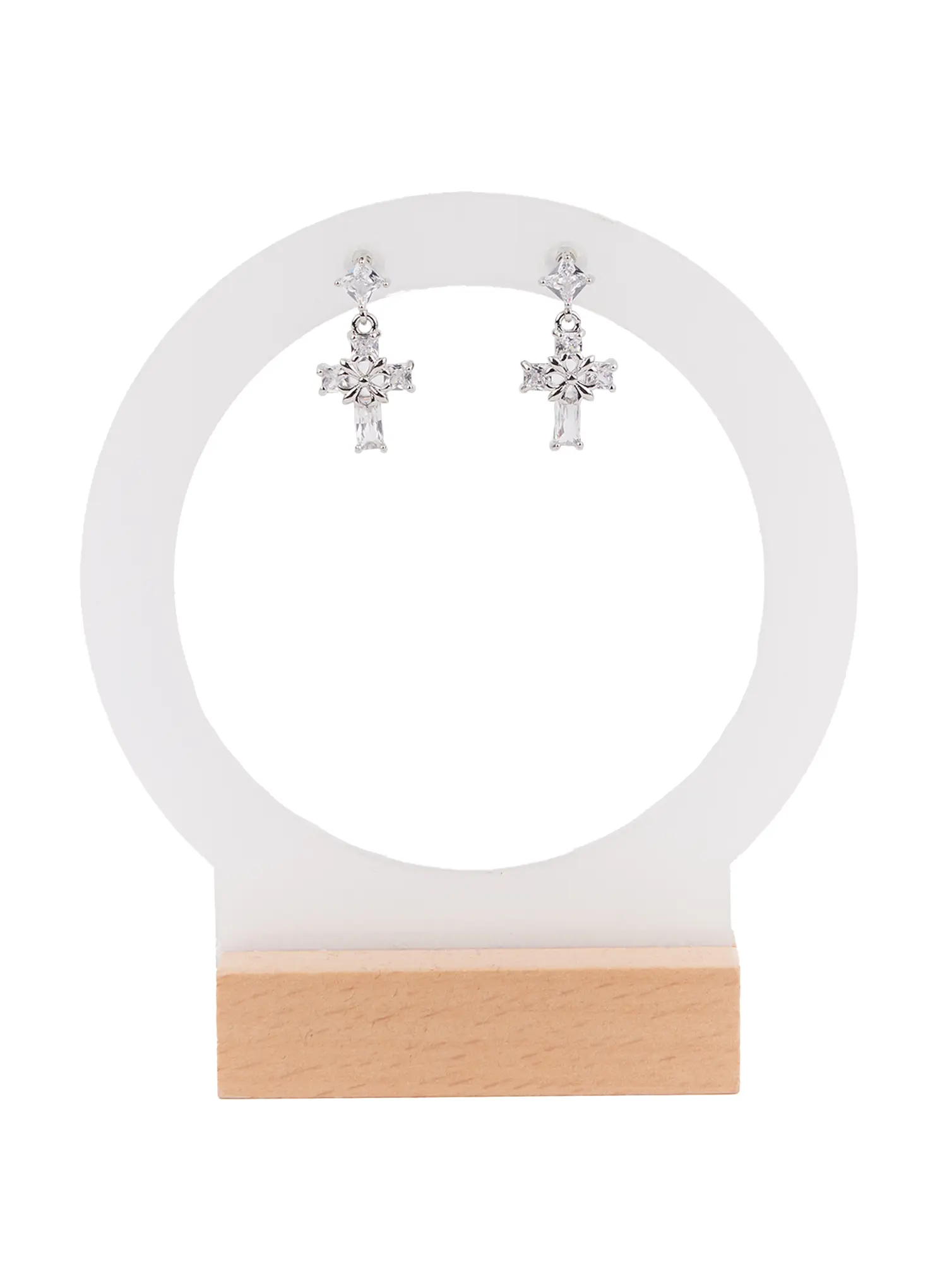 Elegant Cross Drop Earrings CM505 - Image 3
