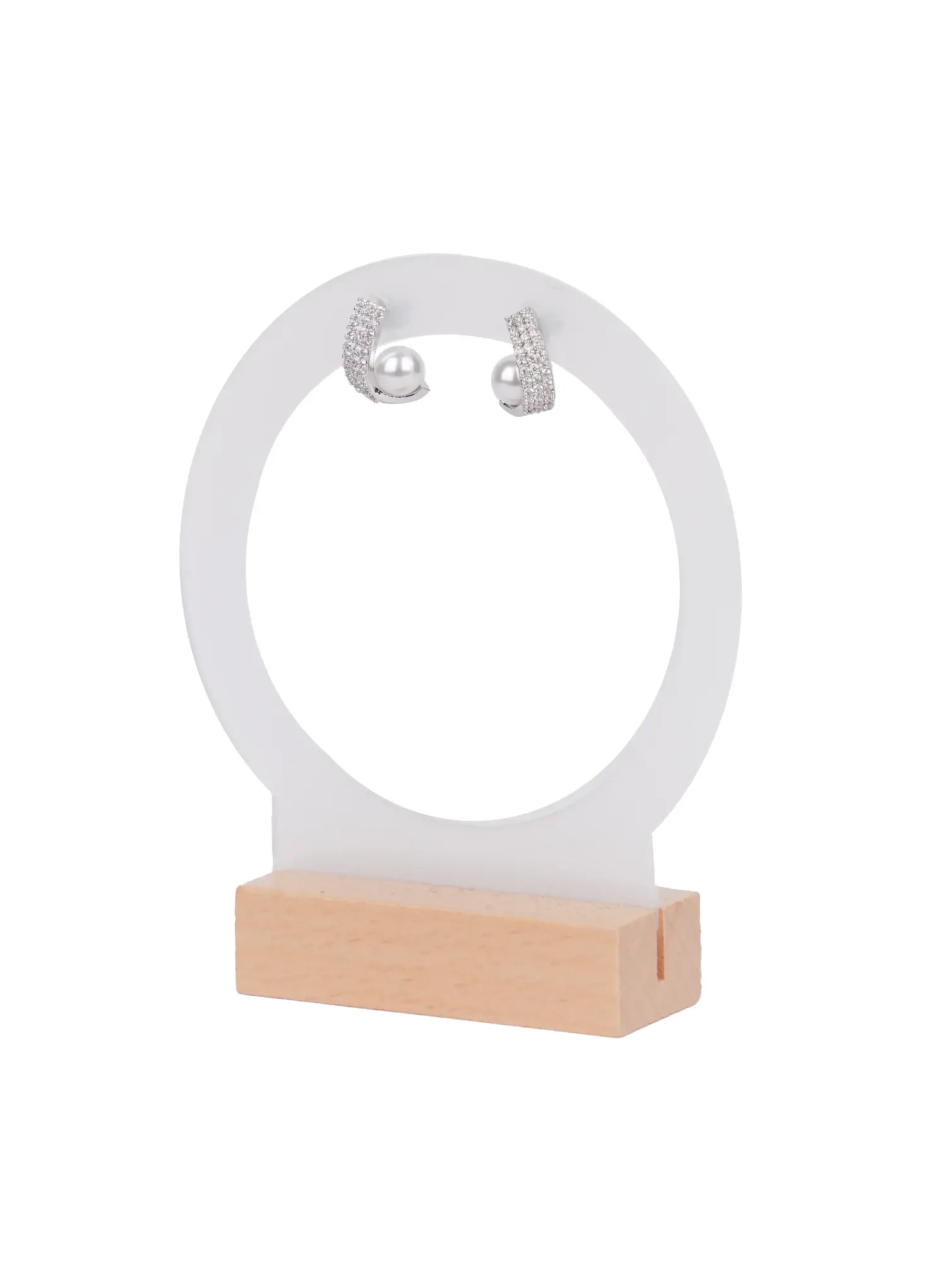 Elegant Cubic Faux-Pearl Earrings IN510 - Image 6