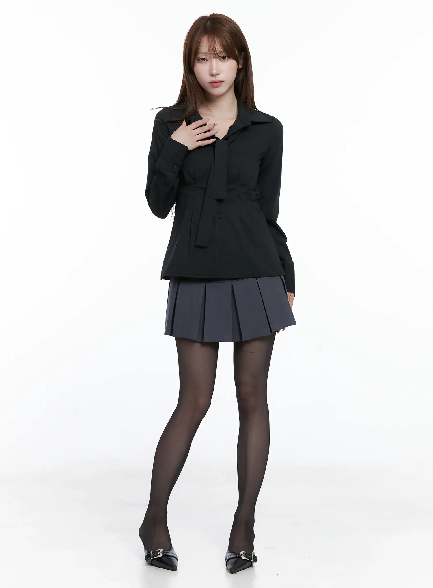 Elegant Front-Tie Blouse CS501 - Image 2