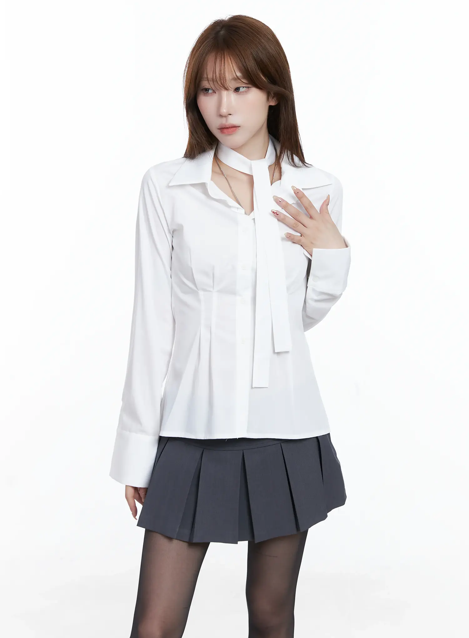 Elegant Front-Tie Blouse CS501 - Image 8