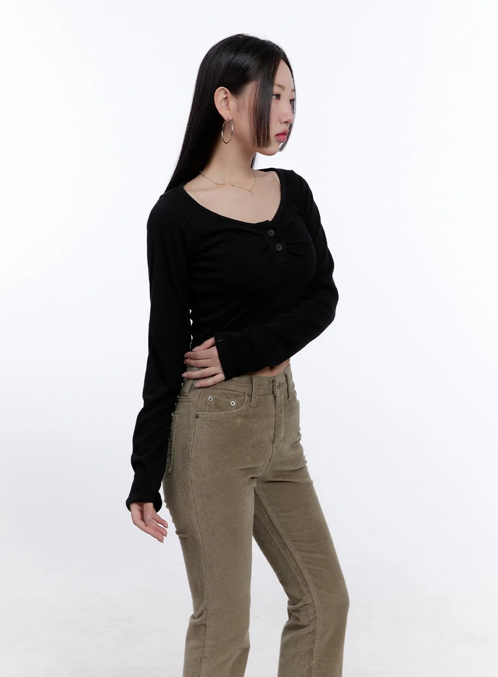 Elegant Hoop Earrings CJ513 - Image 2